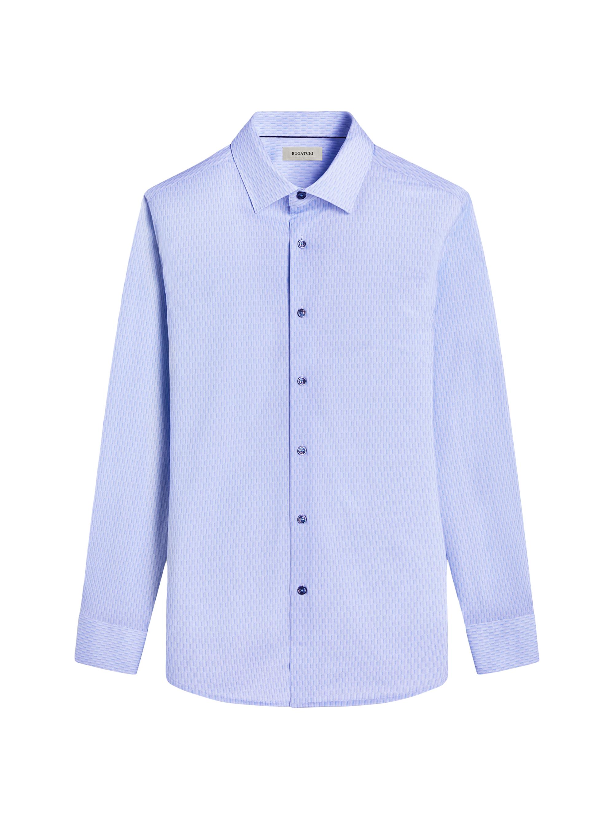 Bugatchi Men's James Cotton Button-Front Long-Sleeve Shirt - Air Blue
