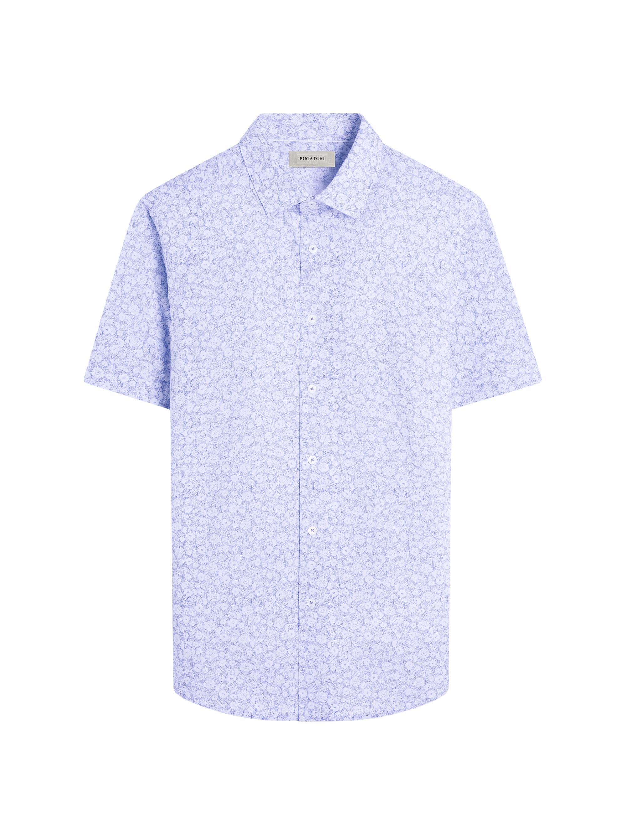 Bugatchi Men's OohCotton Miles Floral Slim-Fit Shirt - Classic Blue