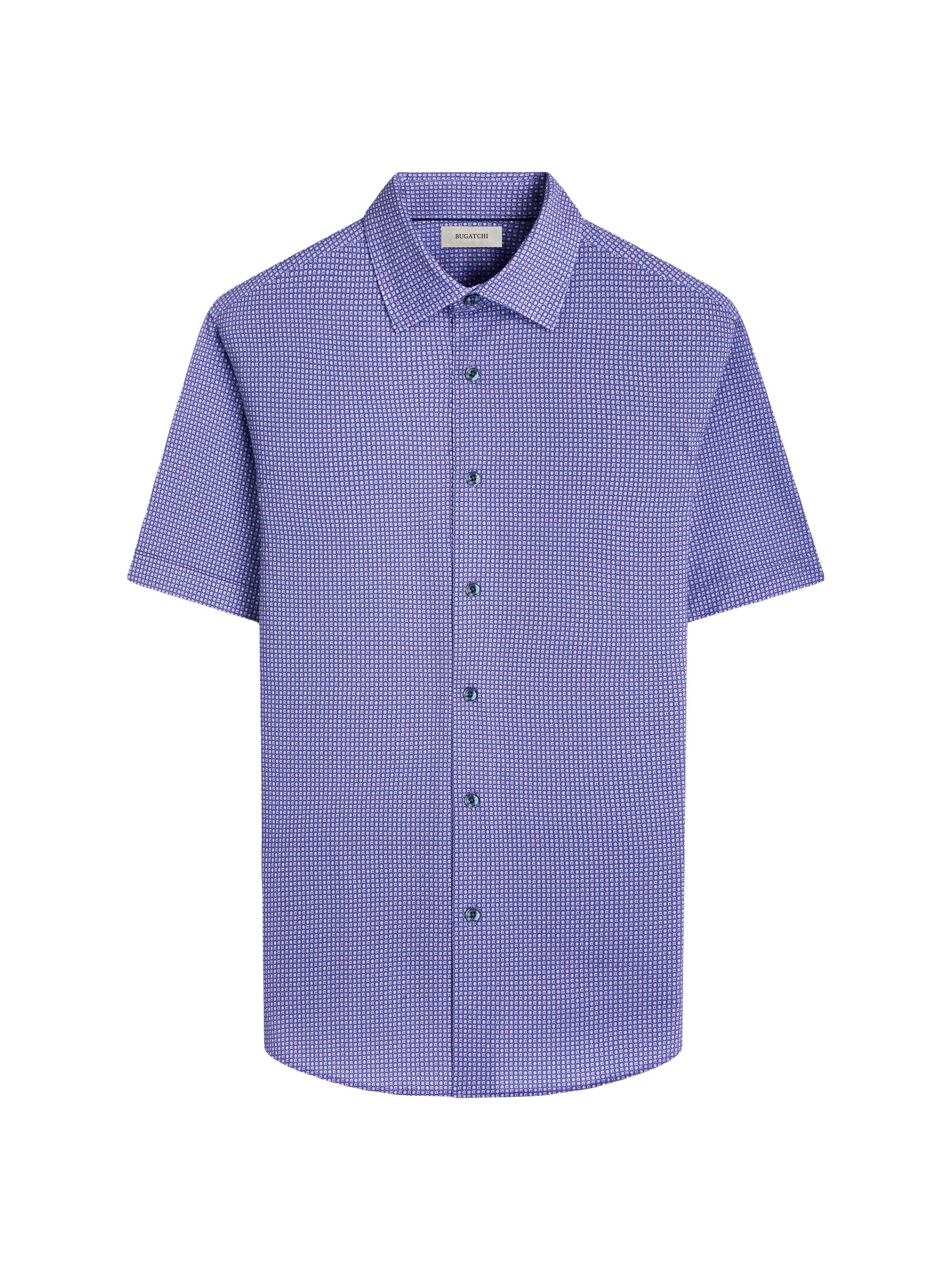 Bugatchi Men's OohCotton Miles Geometric Short-Sleeve Shirt - Lilac