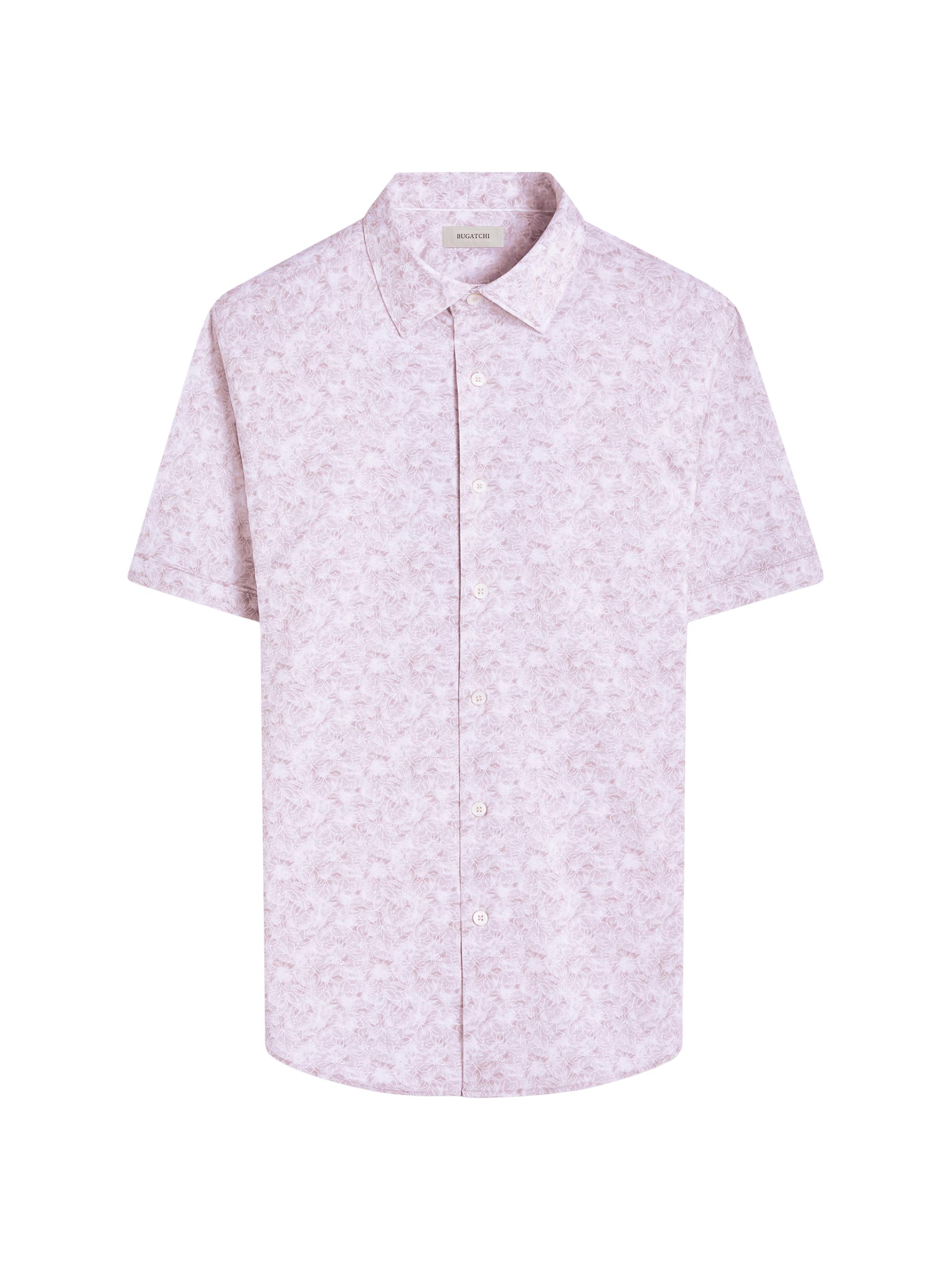 Bugatchi Men's Miles Floral Cotton Short-Sleeve Shirt - Sand