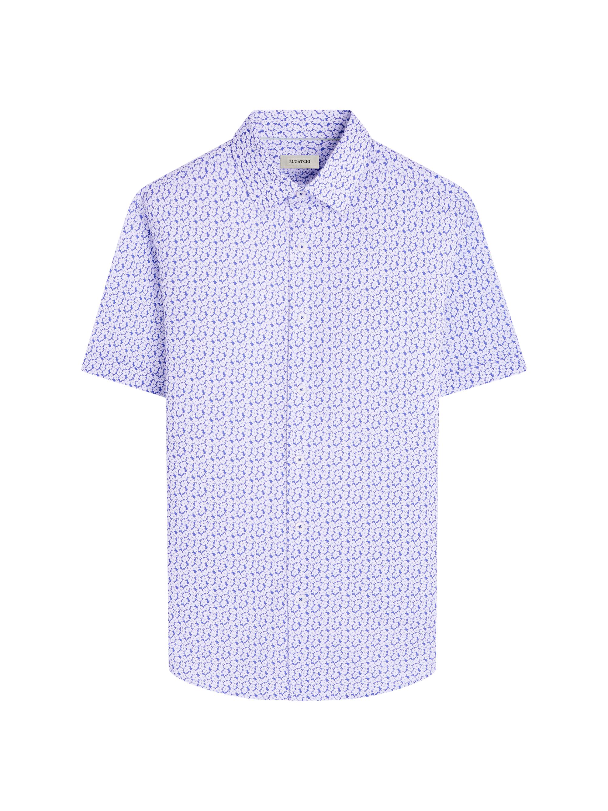 Bugatchi Men's Miles Floral Cotton Short-Sleeve Shirt - Peacock