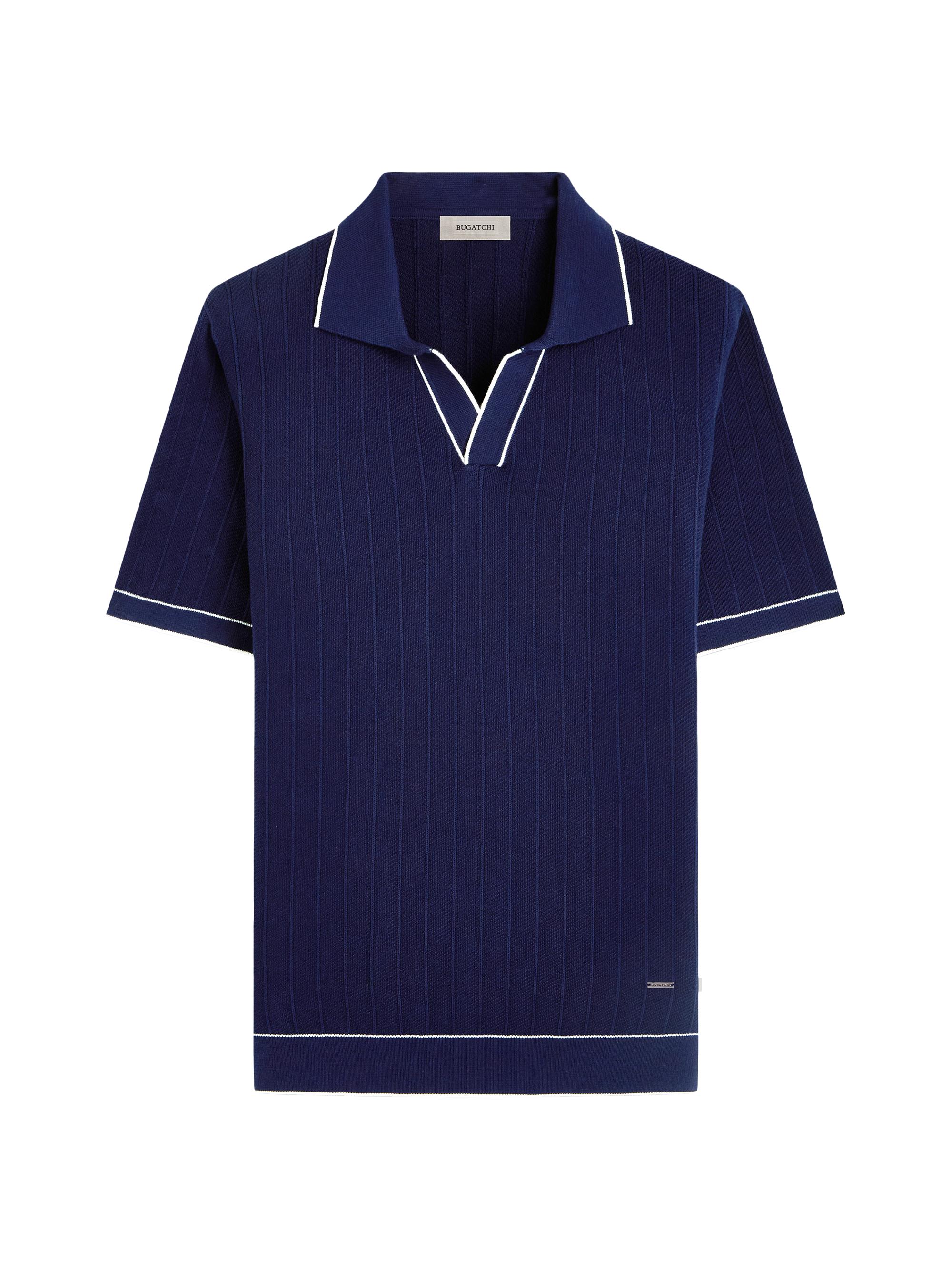 Bugatchi Men's Waffle-Knit Cotton-Blend Polo Sweater - Camel