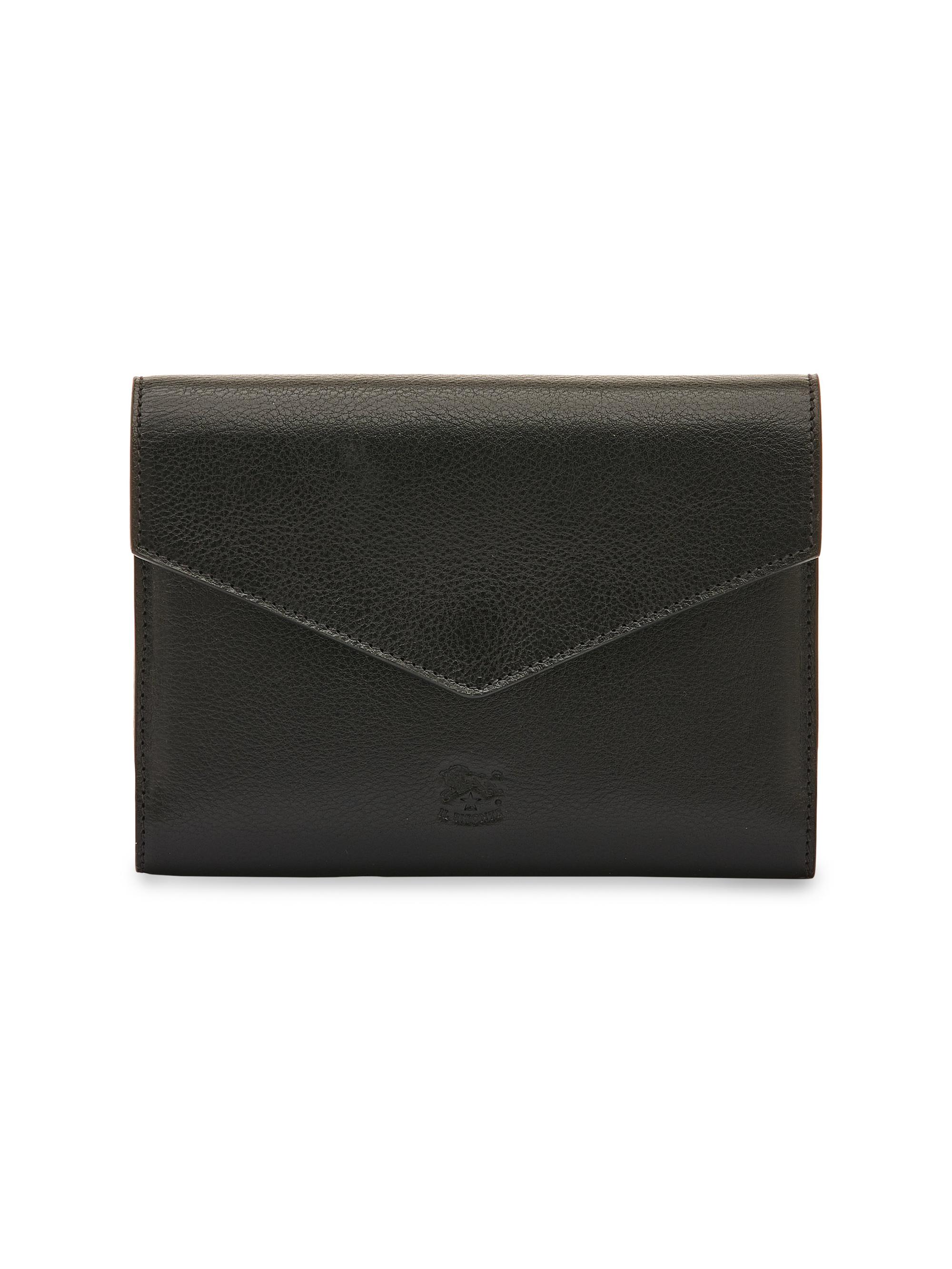 Il Bisonte Men's Leather Playing Card Case - Nero Brass