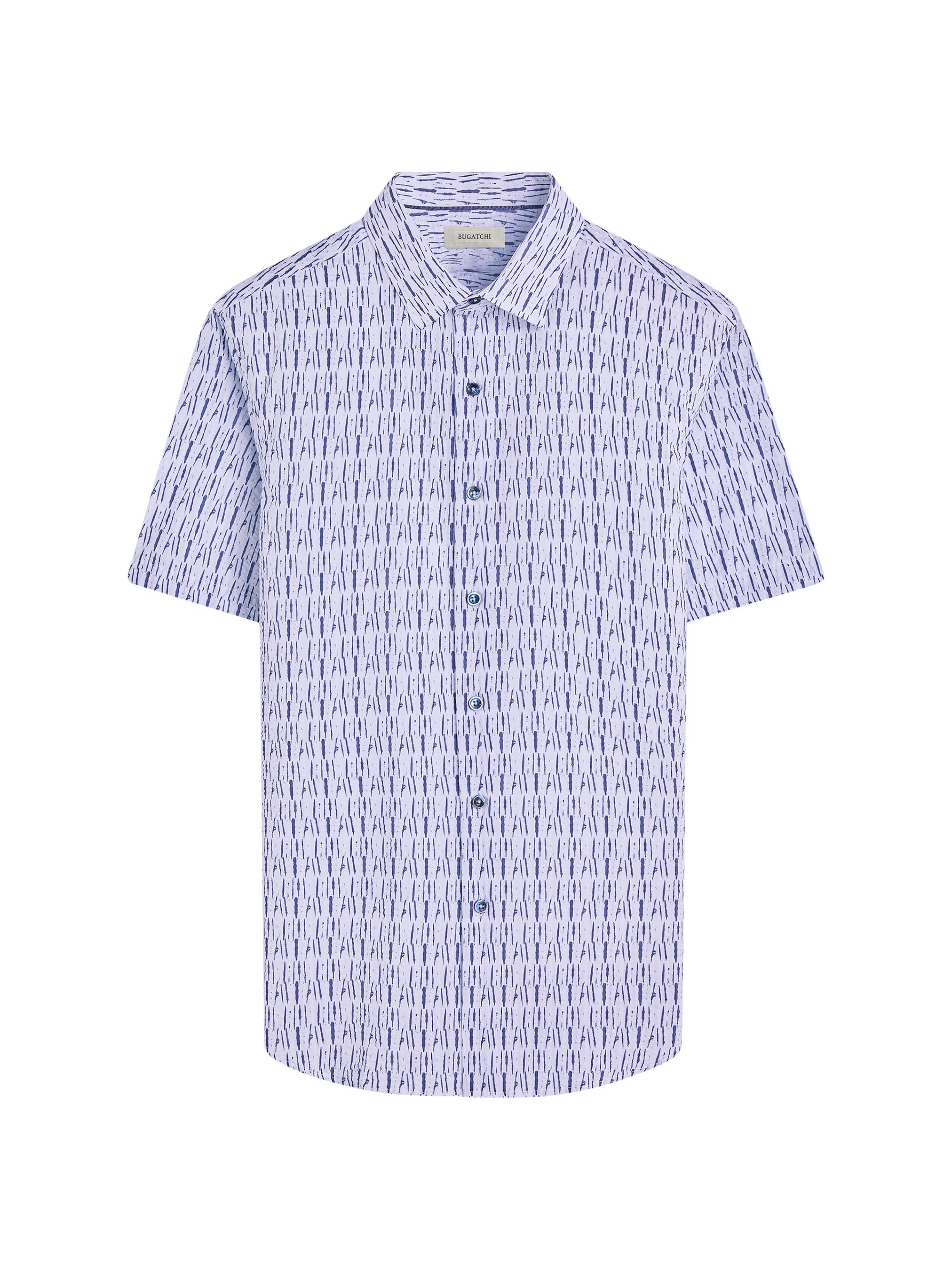 Bugatchi Men's Orson Printed Woven Shaped Button-Front Shirt - Salt