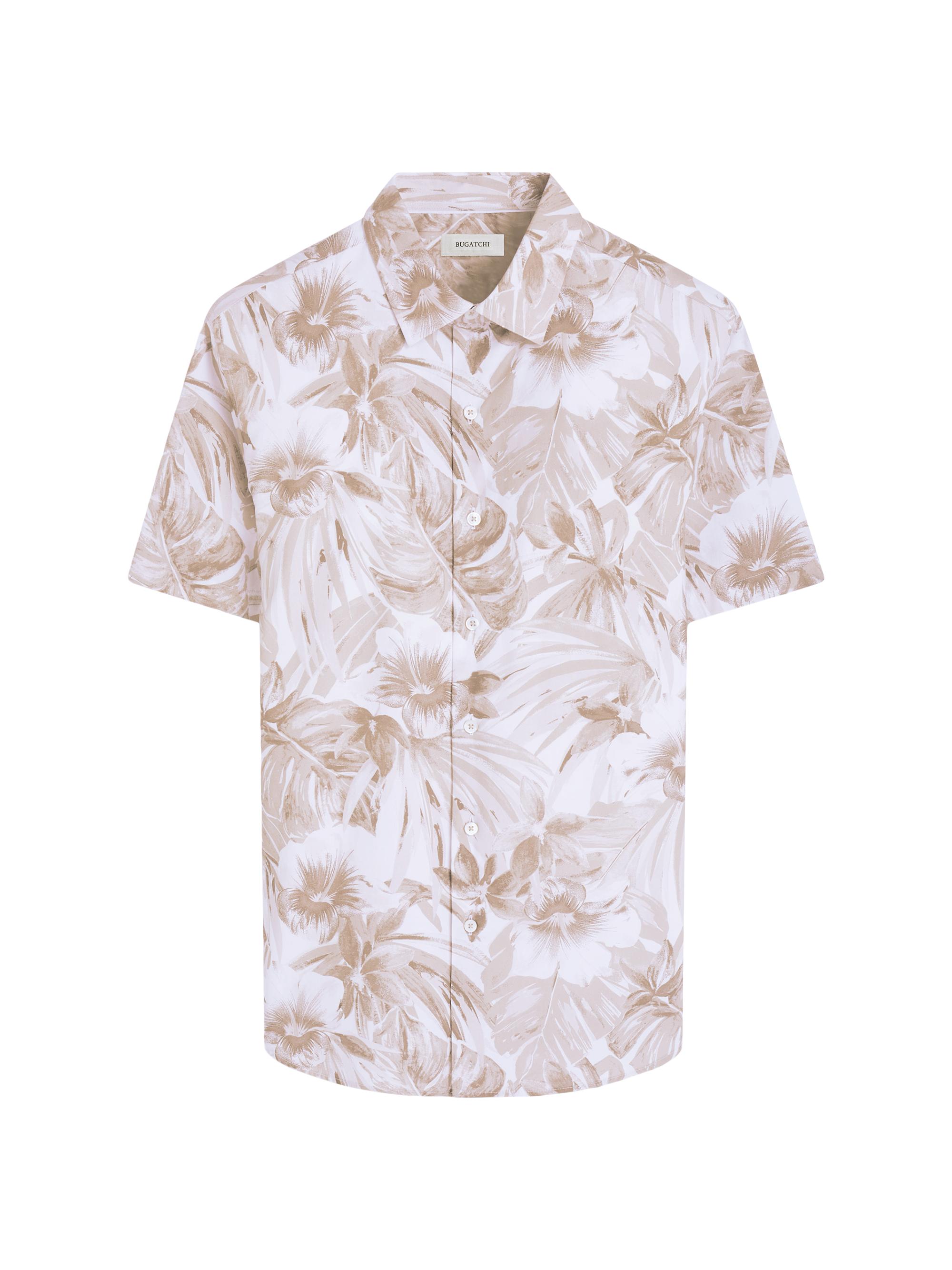 Bugatchi Men's Orson Floral Woven Shaped Button-Front Shirt - Camel