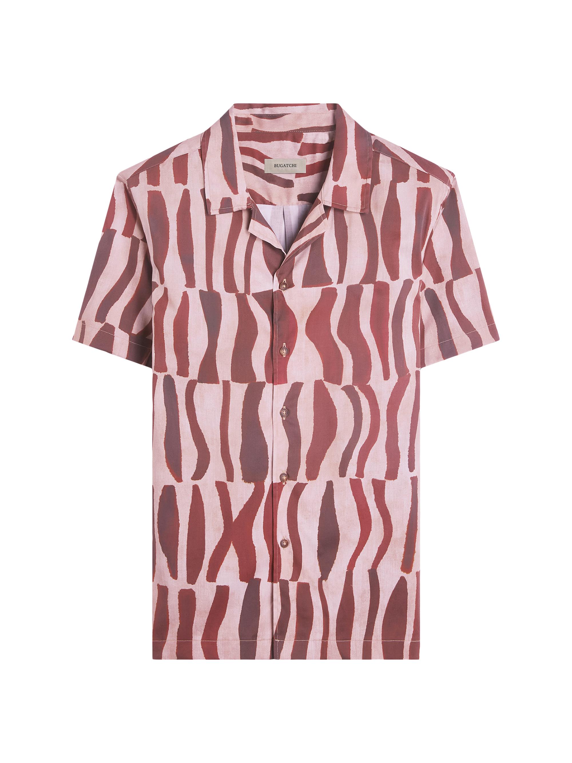 Bugatchi Men's Jackson Woven Camp Shirt - Brick