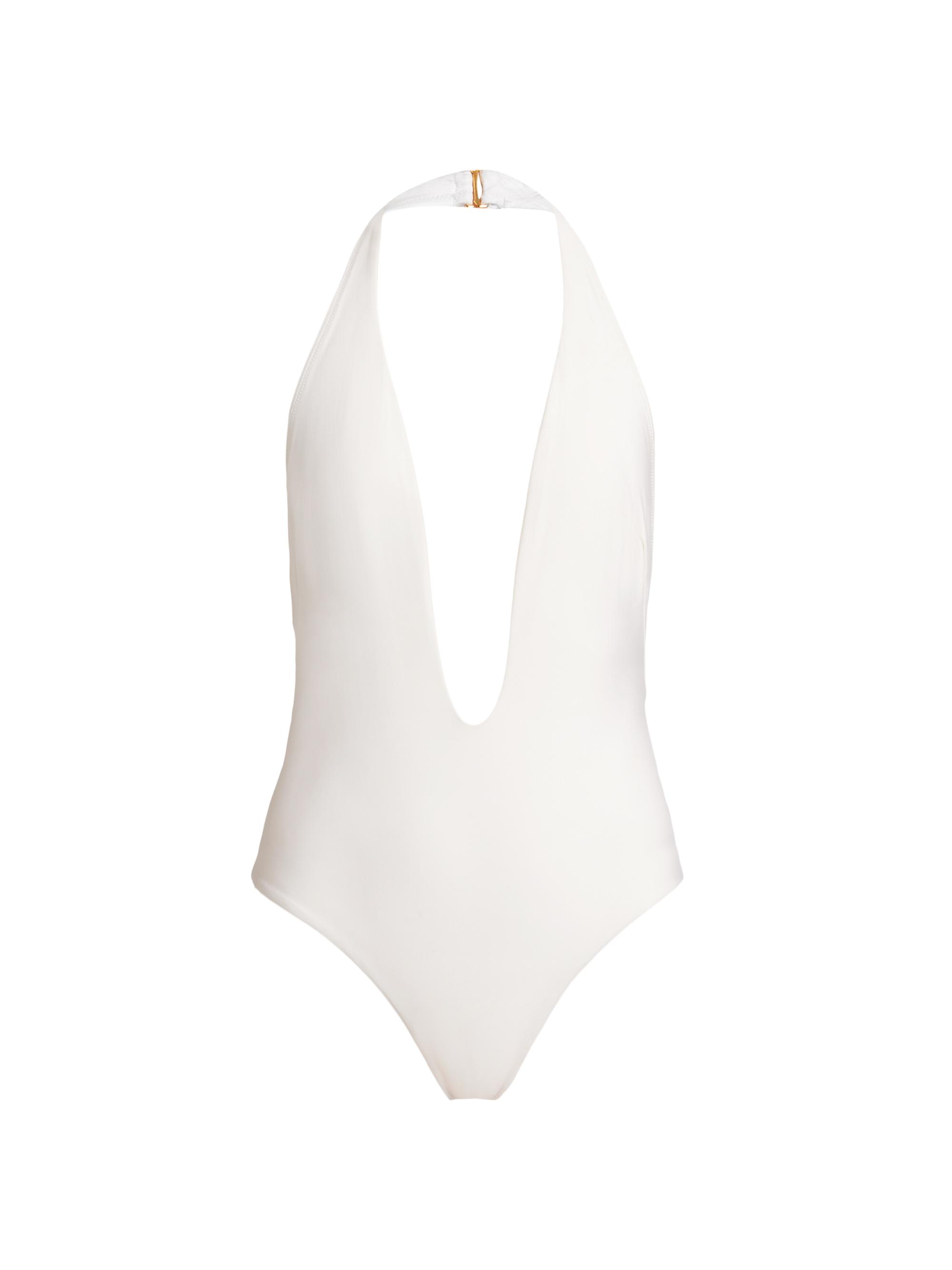 Kiki de Montparnasse Women's Echauffe Plunging V-Halterneck One-Piece Swimsuit -
