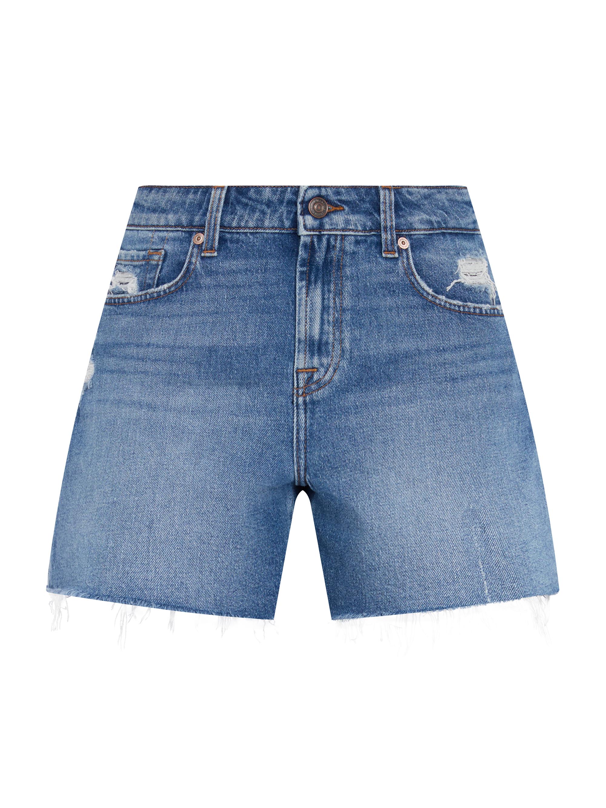 7 For All Mankind Women's Monroe Distressed Jean Shorts - Weekend