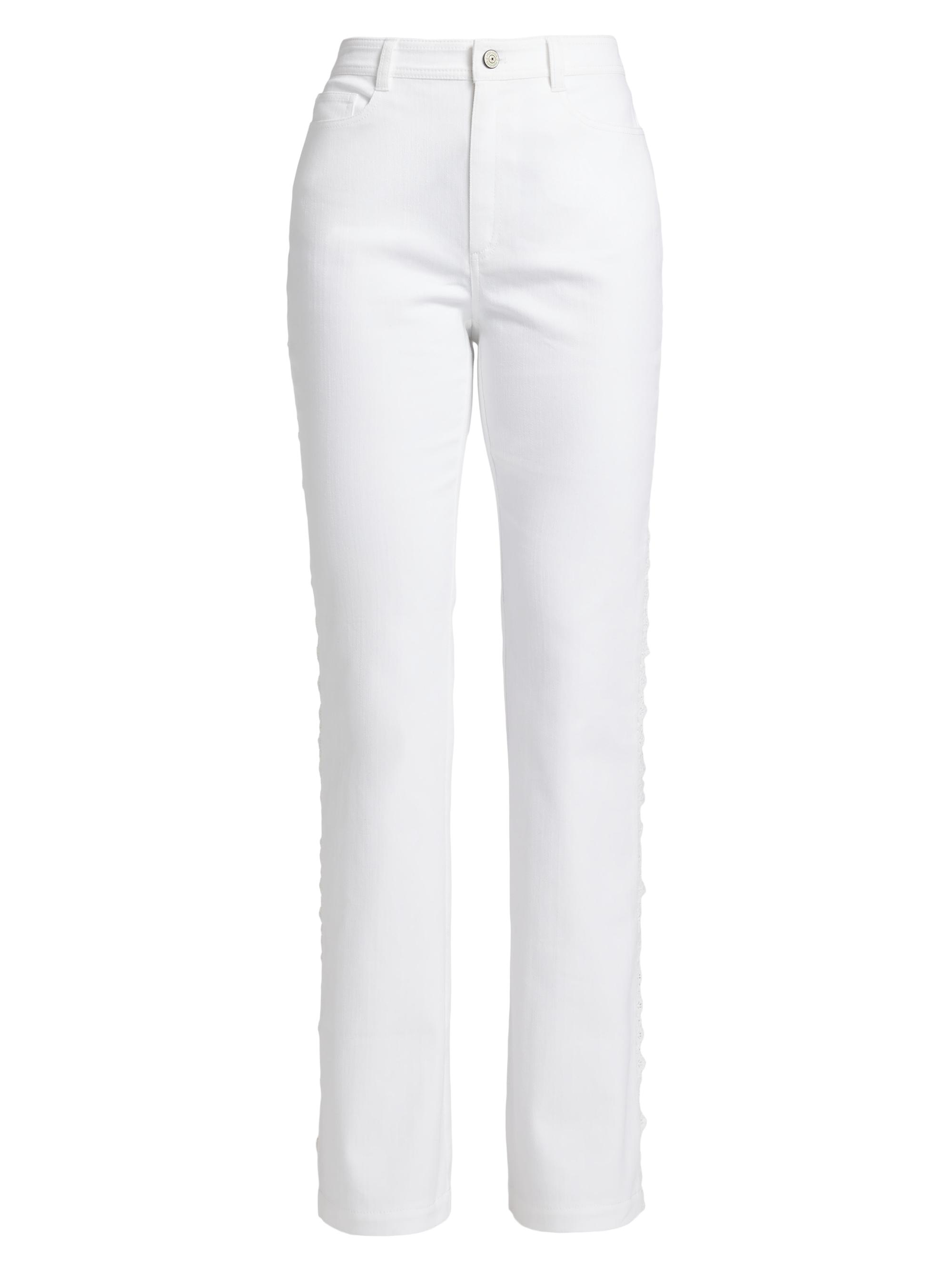 Cinq à Sept Women's Shailene Lace High-Rise Straight-Leg Jeans - White