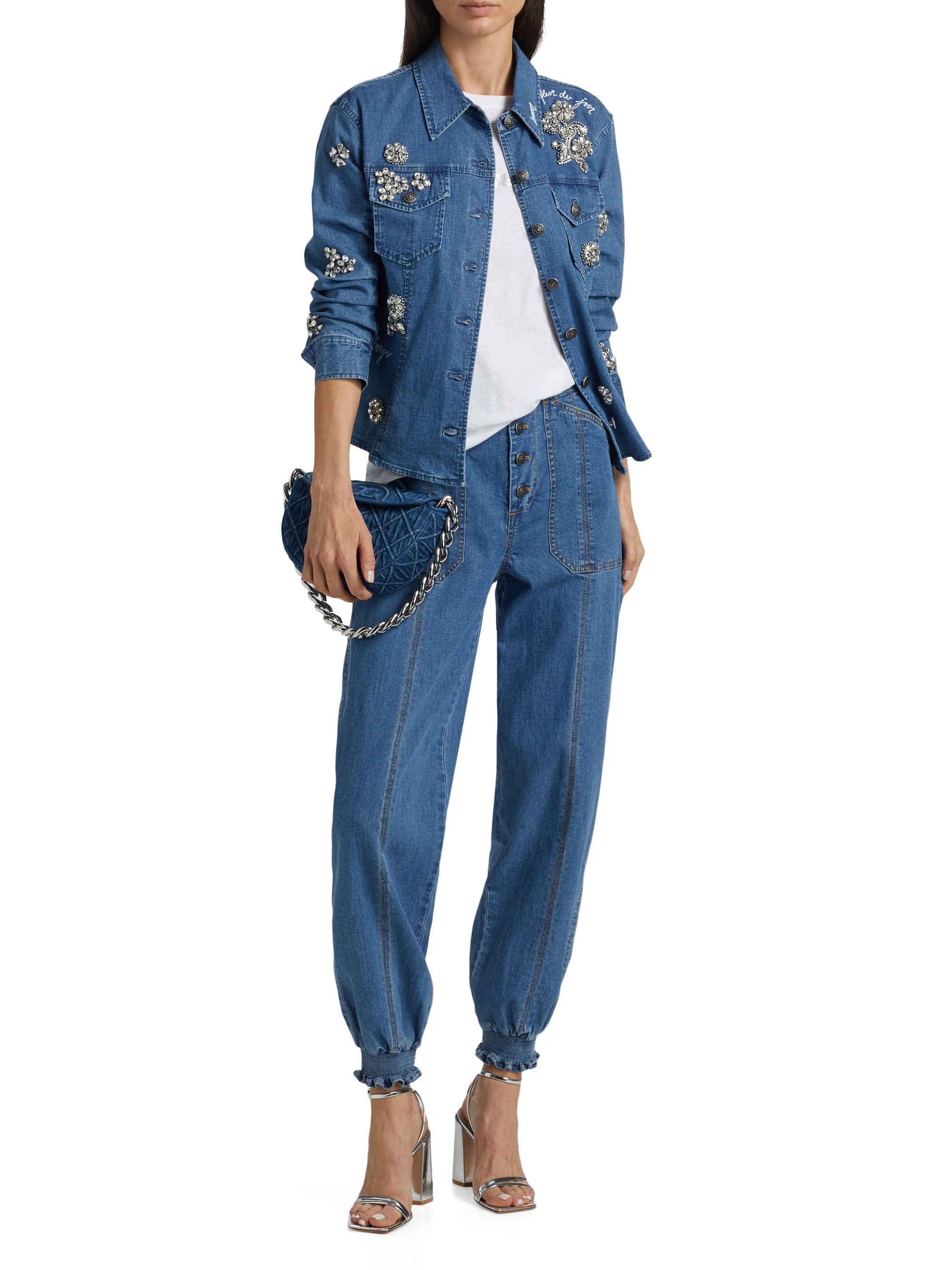 Cinq à Sept Crystal Ditsy Floral Scrunched Canyon Jacket | Saks