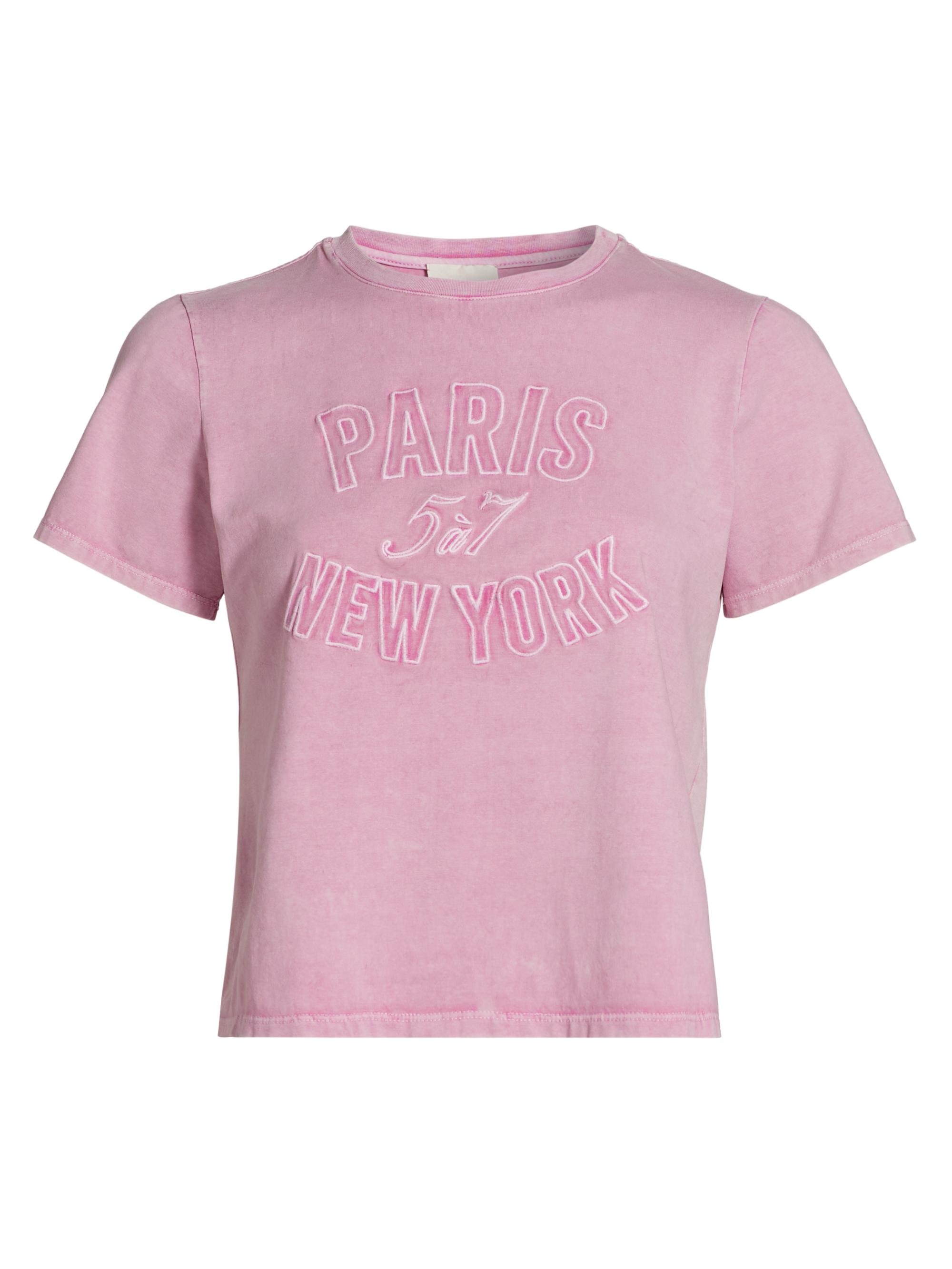 Cinq à Sept Women's Logo Stretch-Cotton T-Shirt - Carnation