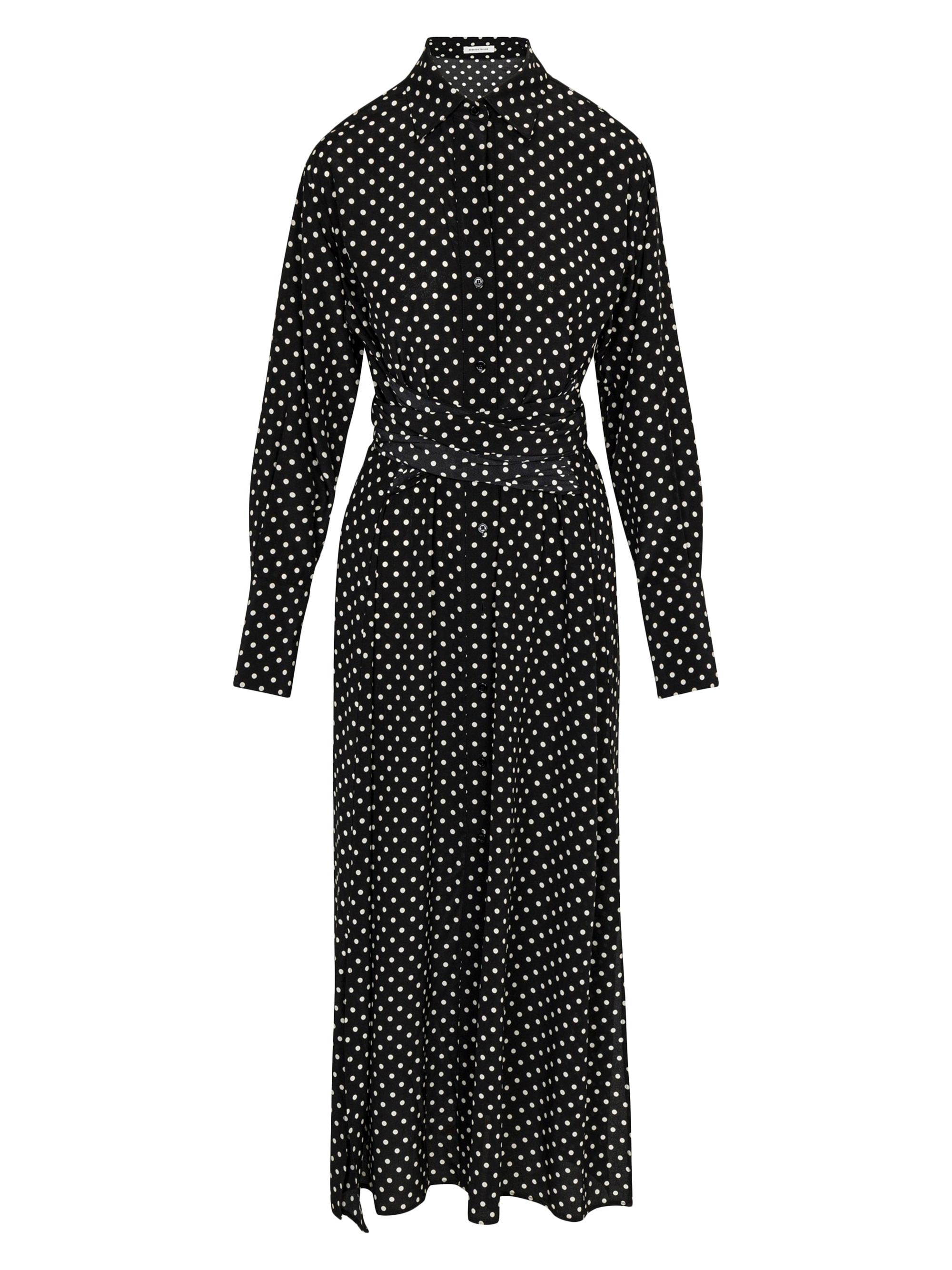 Juliet Belted Polka Dot Silk-Blend Maxi Dress