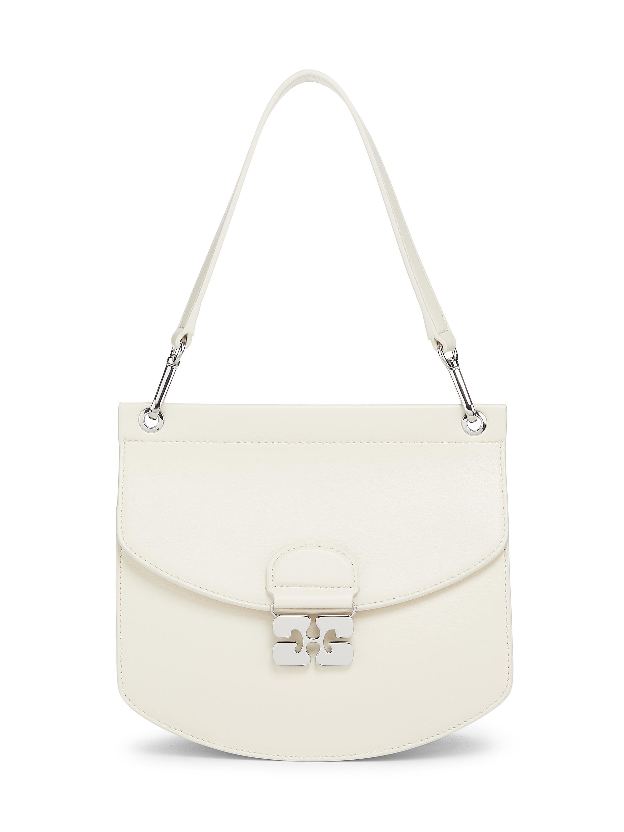 Ganni Women's Apo-G Leather Shoulder Bag - Egret