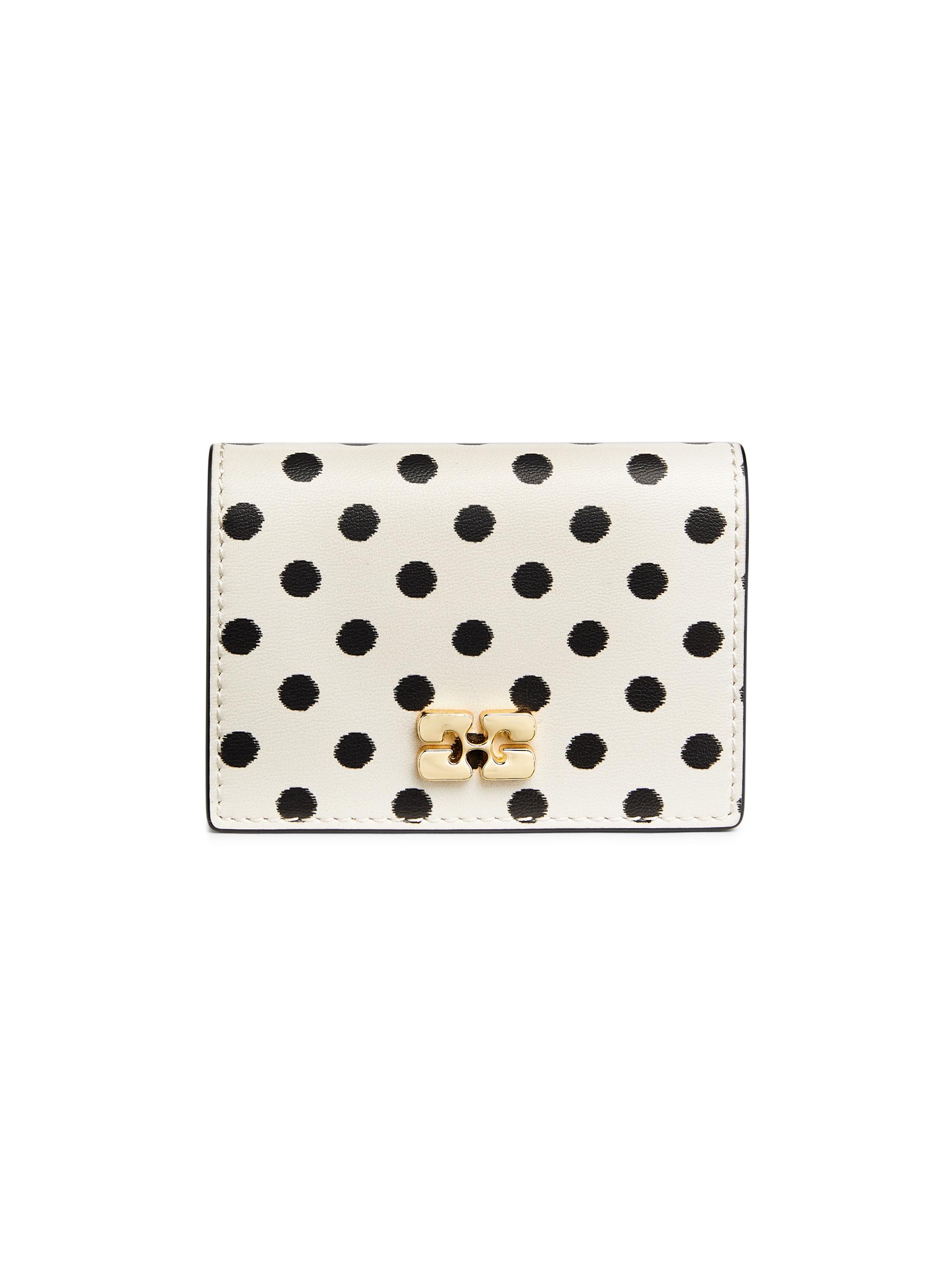 Ganni Women's Dotted Leather Card Holder - Egret