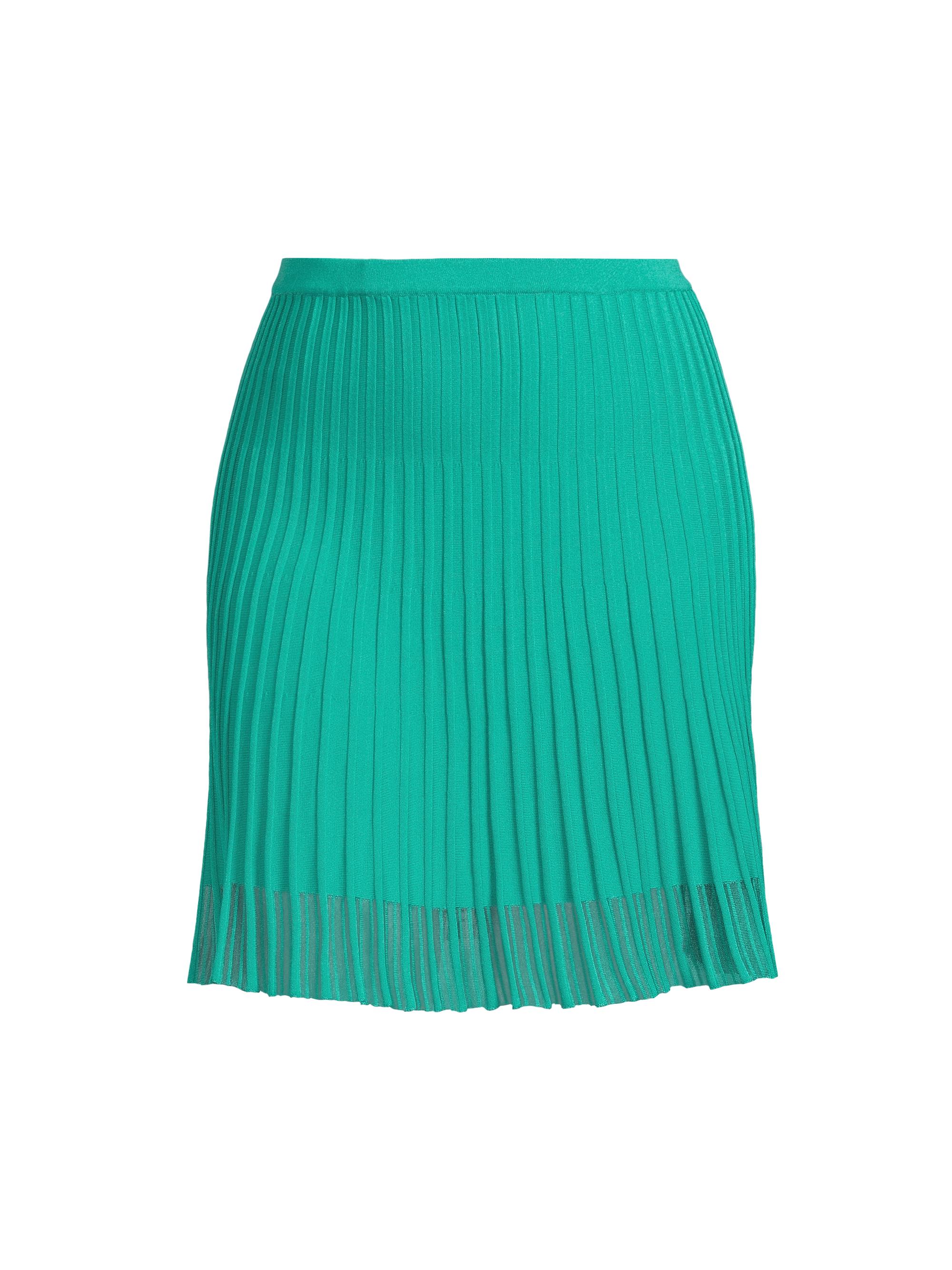 Ming Wang Women's Plus Size Pleated A-Line Midi-Skirt - Emerald Awe