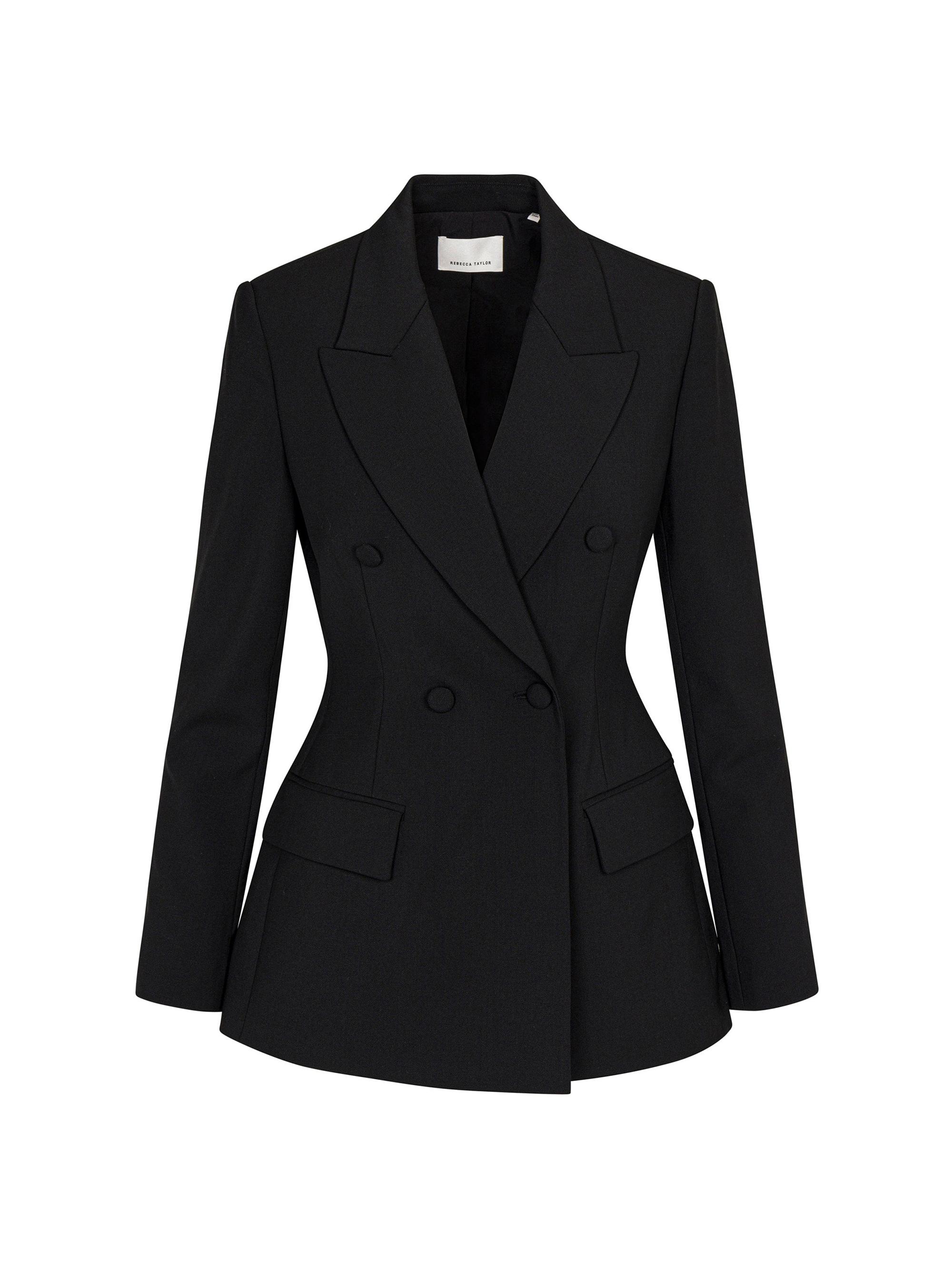 Rebecca Taylor Women's Calvary Twill Double Breasted-Blazer - Black