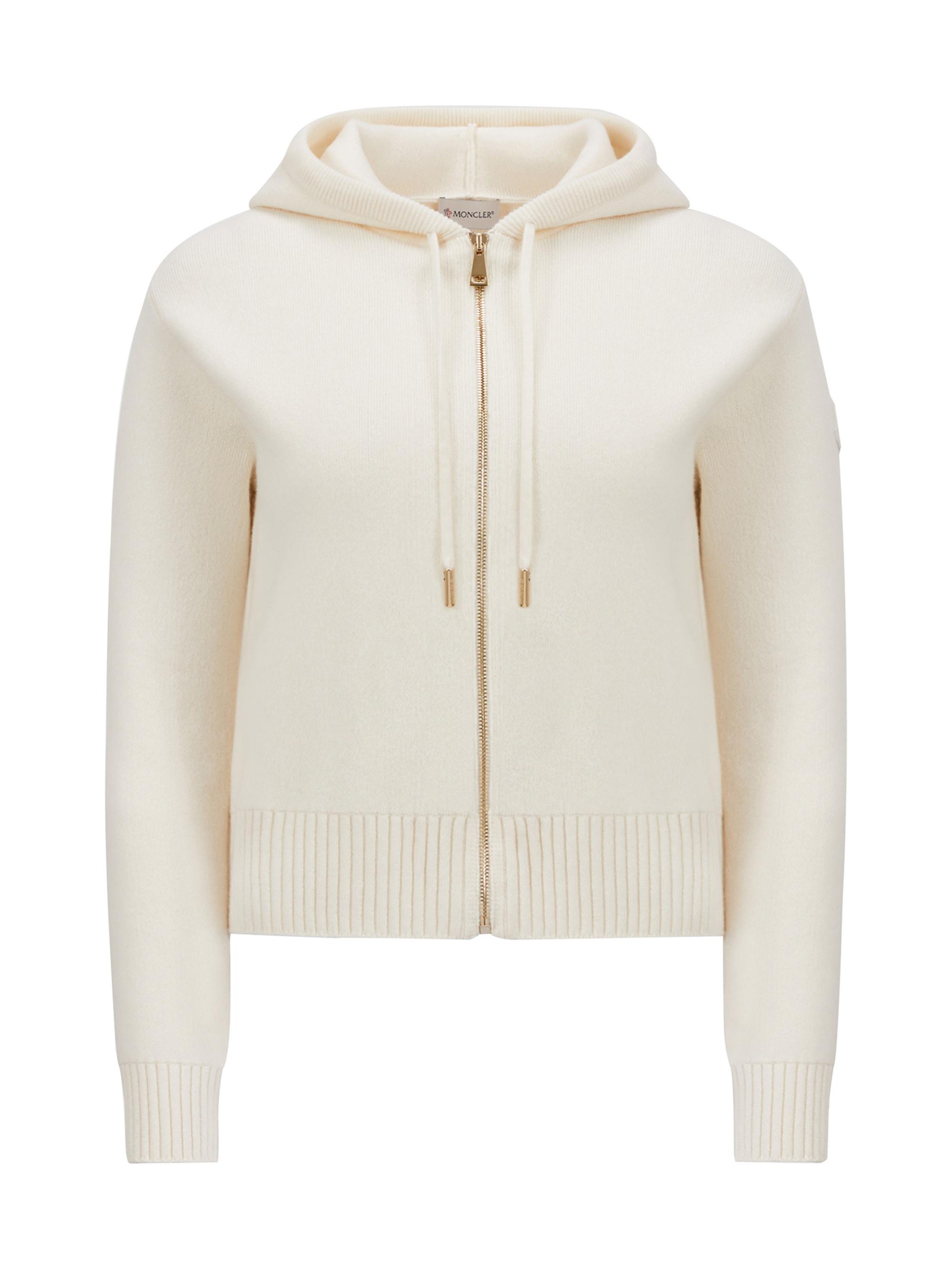 Moncler Women's Hoodie in Wool & Cashmere - White