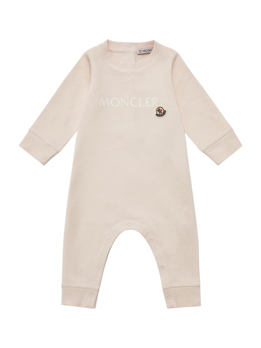 Moncler Enfant Baby Girls Logo Romper with Gift Box in Pink main image 1