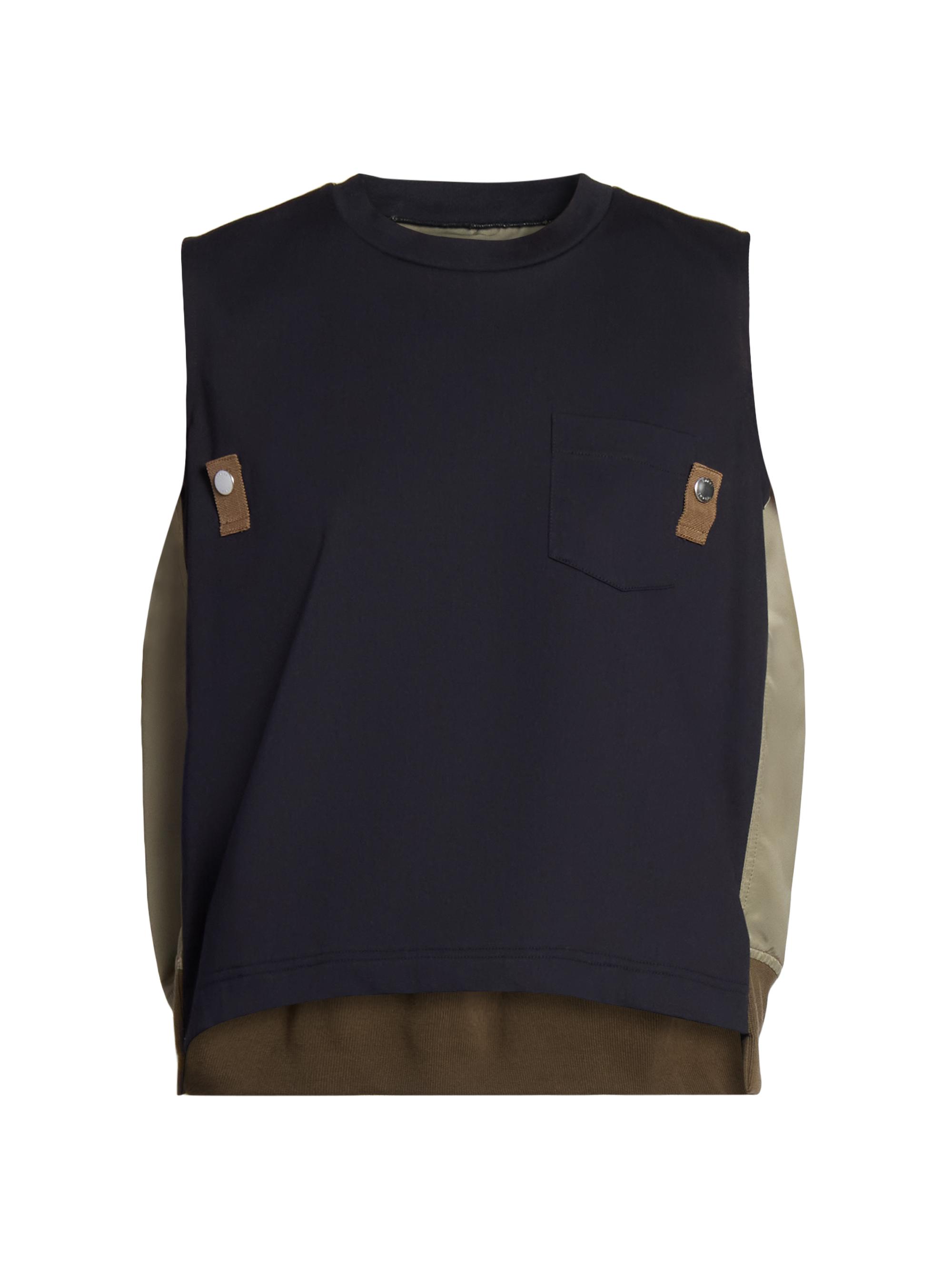 sacai ワンピース　Nylon Twill x Cotton Jers 2 Nylon Twill Mix Cotton Jersey Dress – La Garçonne