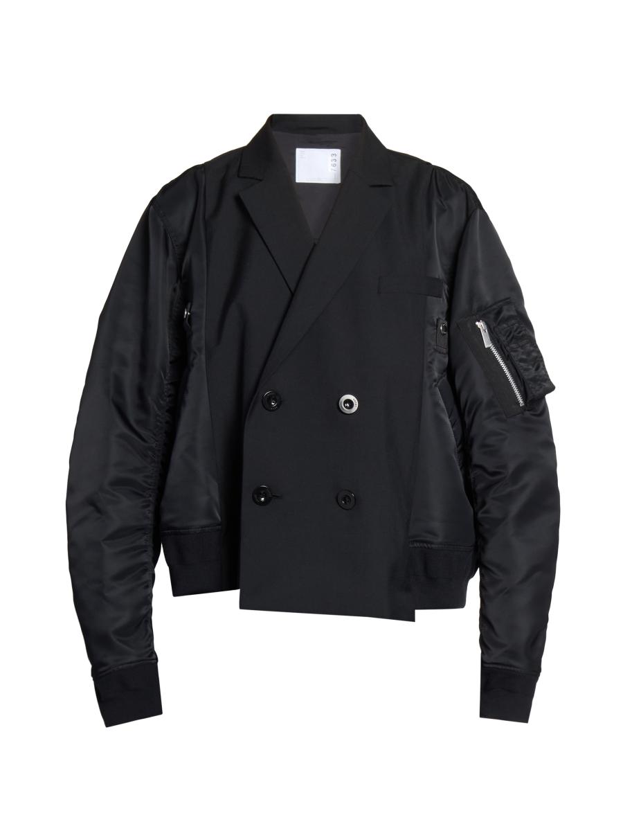 【関税込み】sacai 'Suiting' jacket sacai: Black Suiting Jacket | SSENSE