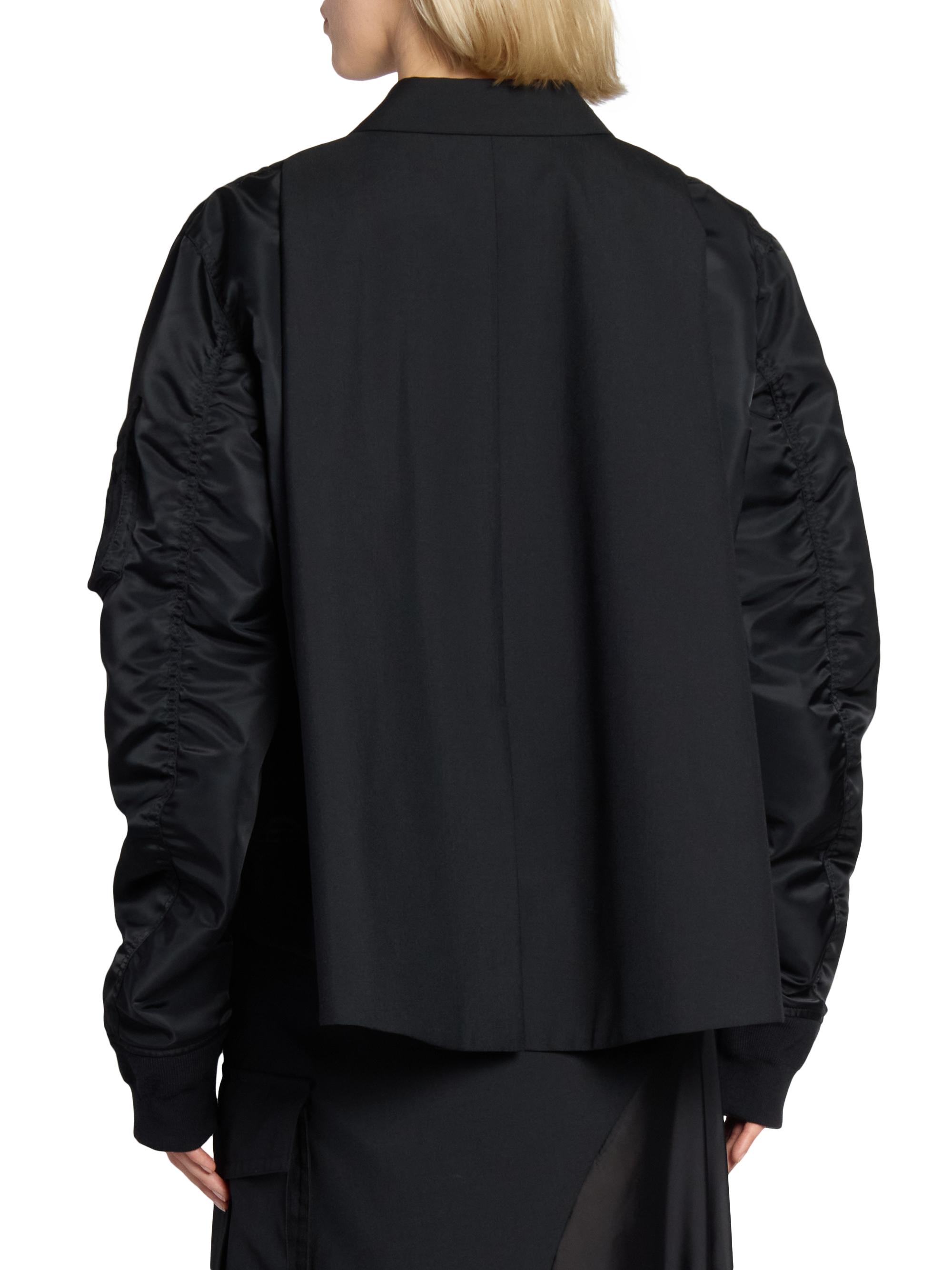 Sacai Suiting Bonding & Nylon Twill Bomber Jacket | Saks