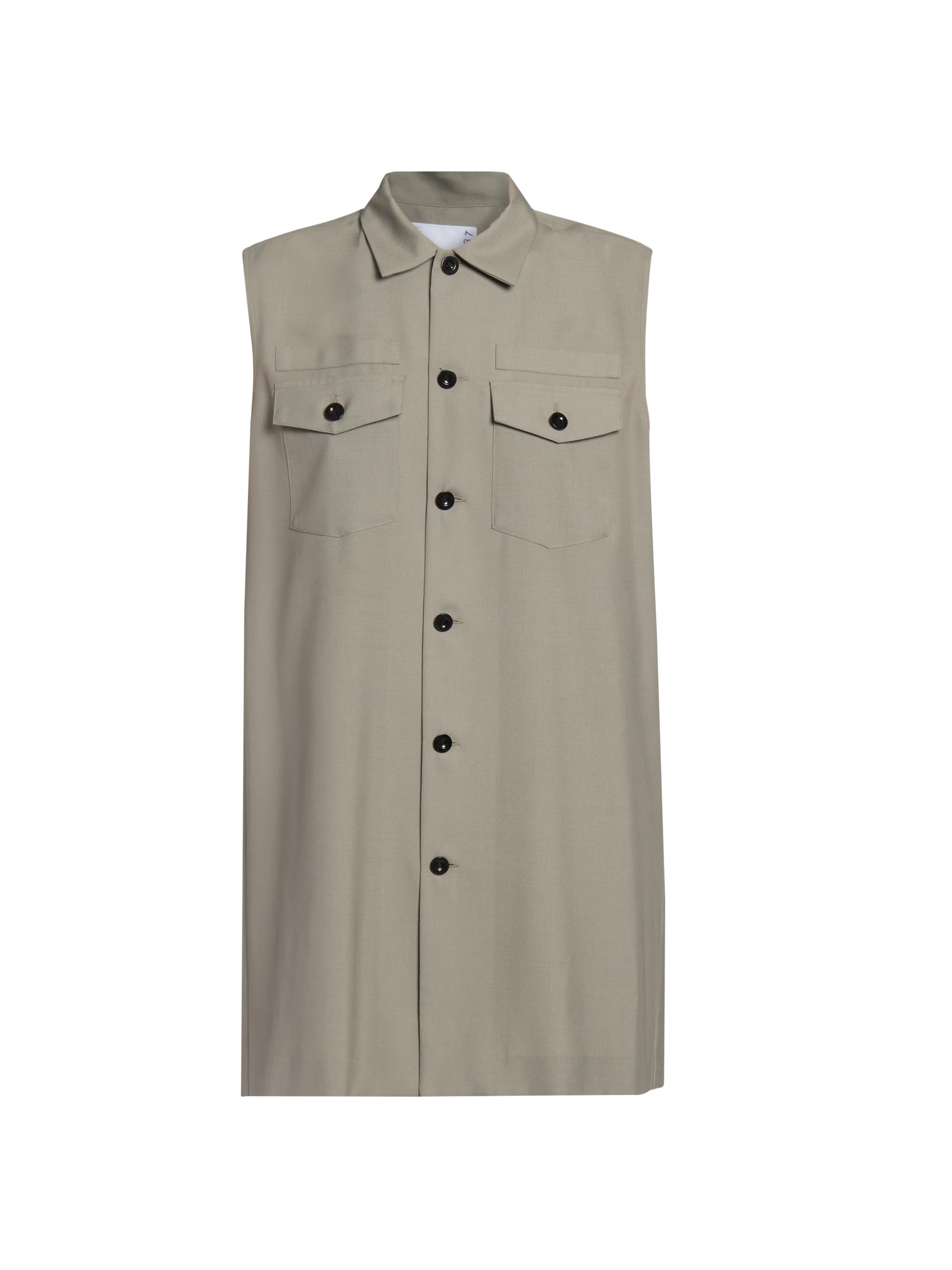 Sacai Women's Suiting Button-Front Shift Dress - Taupe