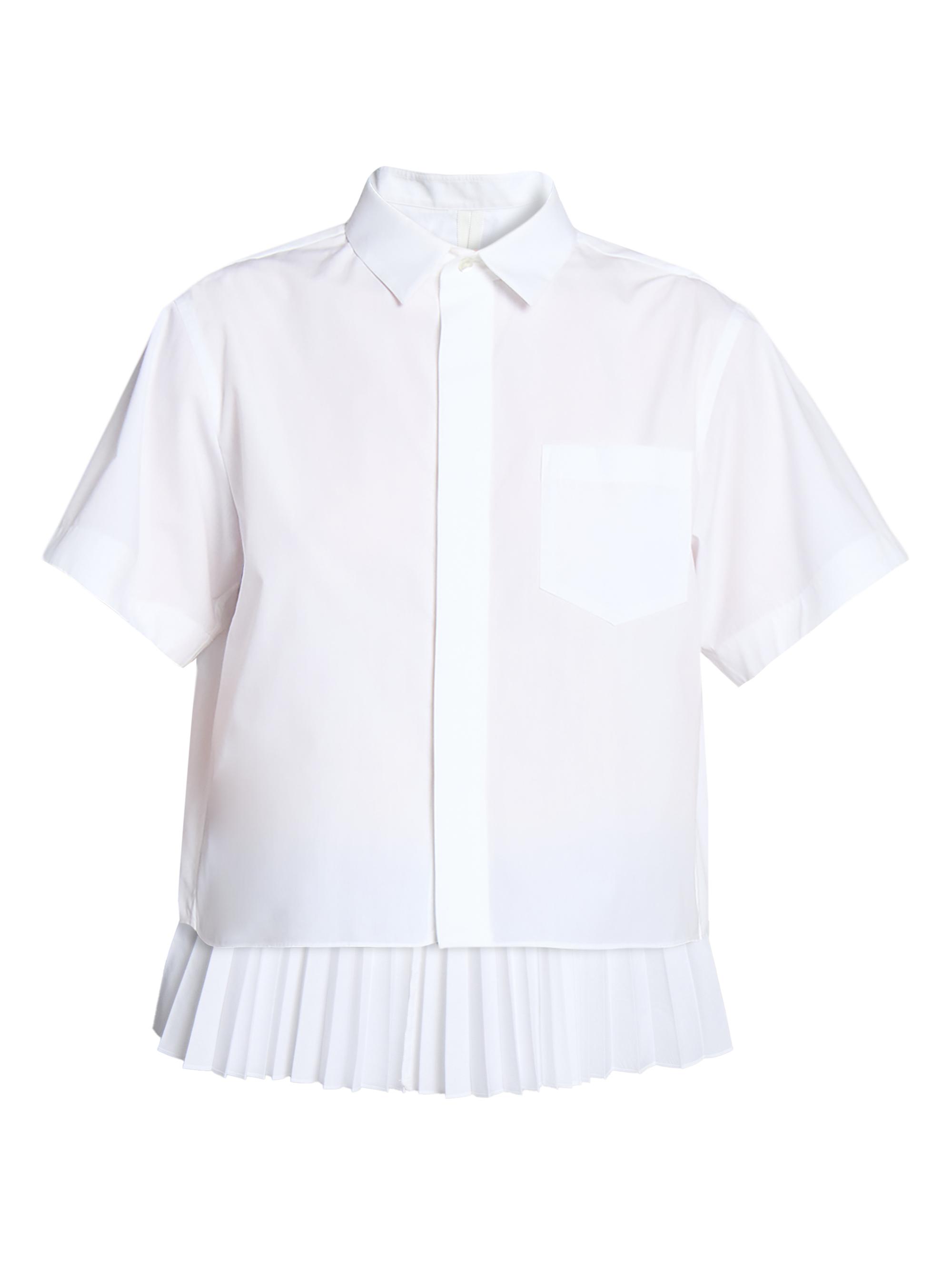 Sacai Women's Cotton Poplin Back Pleat Shirt - Off White
