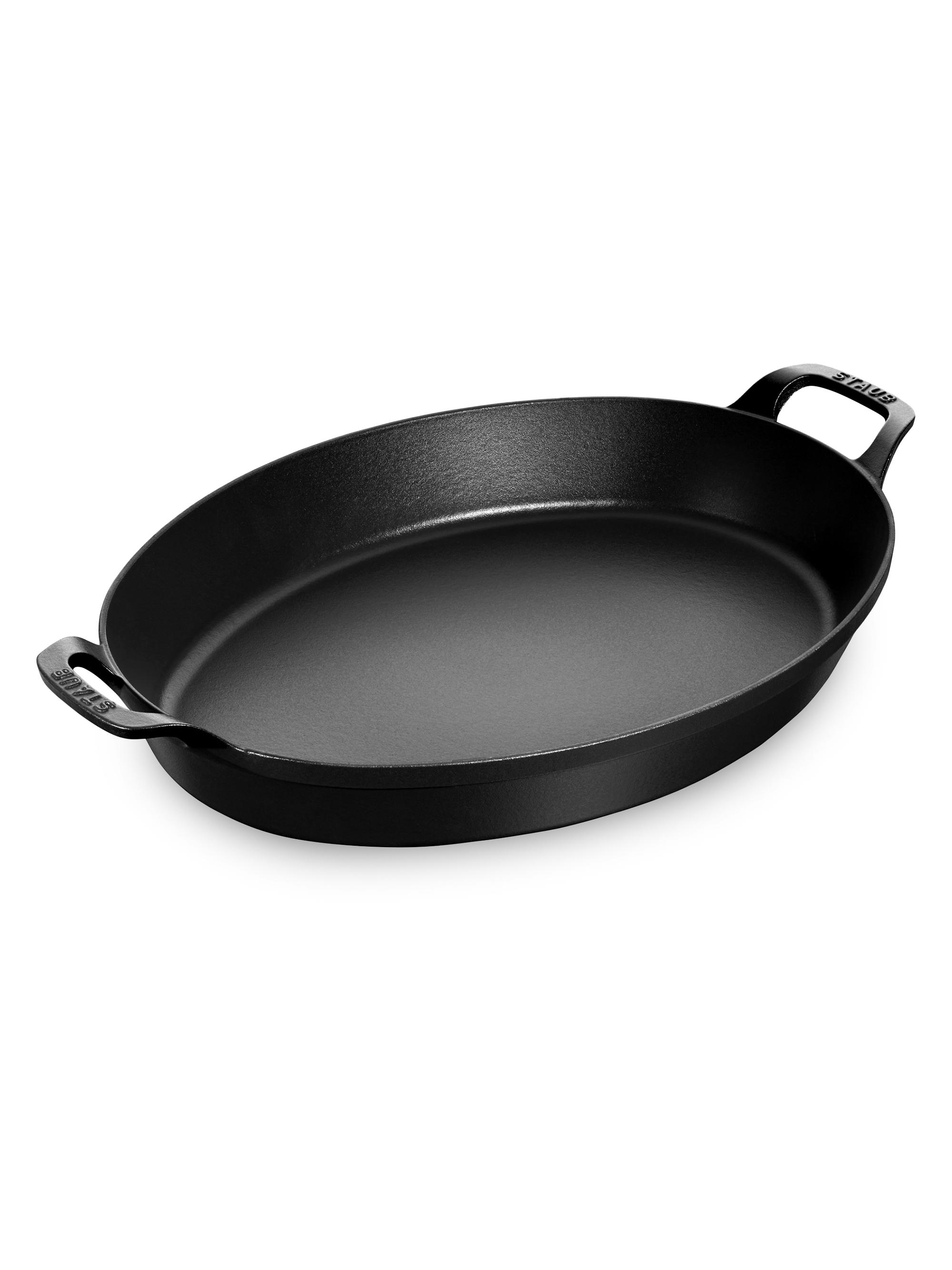 Staub Cast Iron 14.5''x 11.2''Oval Baking Dish - Matte Black