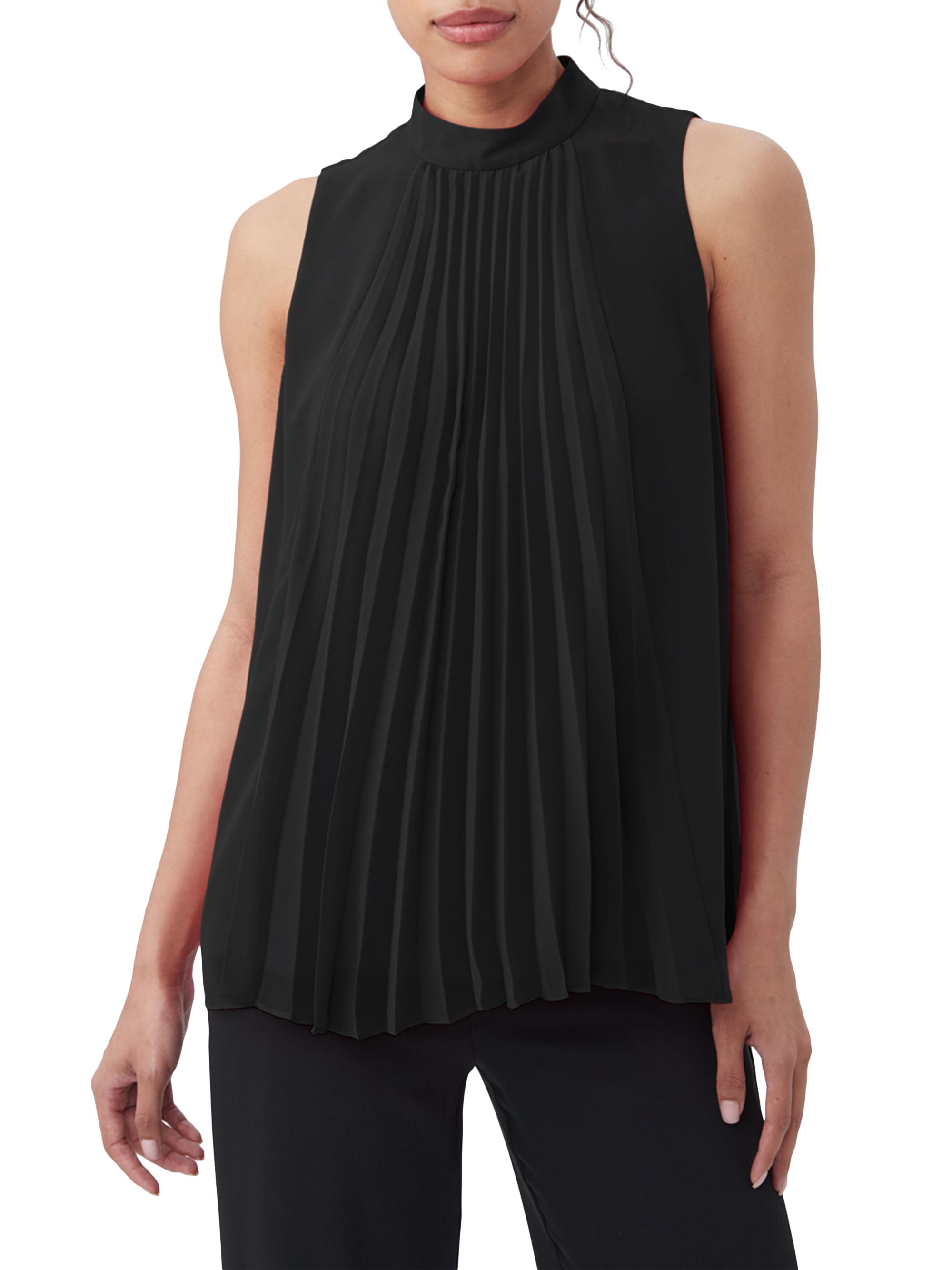 Trina Turk Women's Farasha Pleated Sleeveless Top - Black