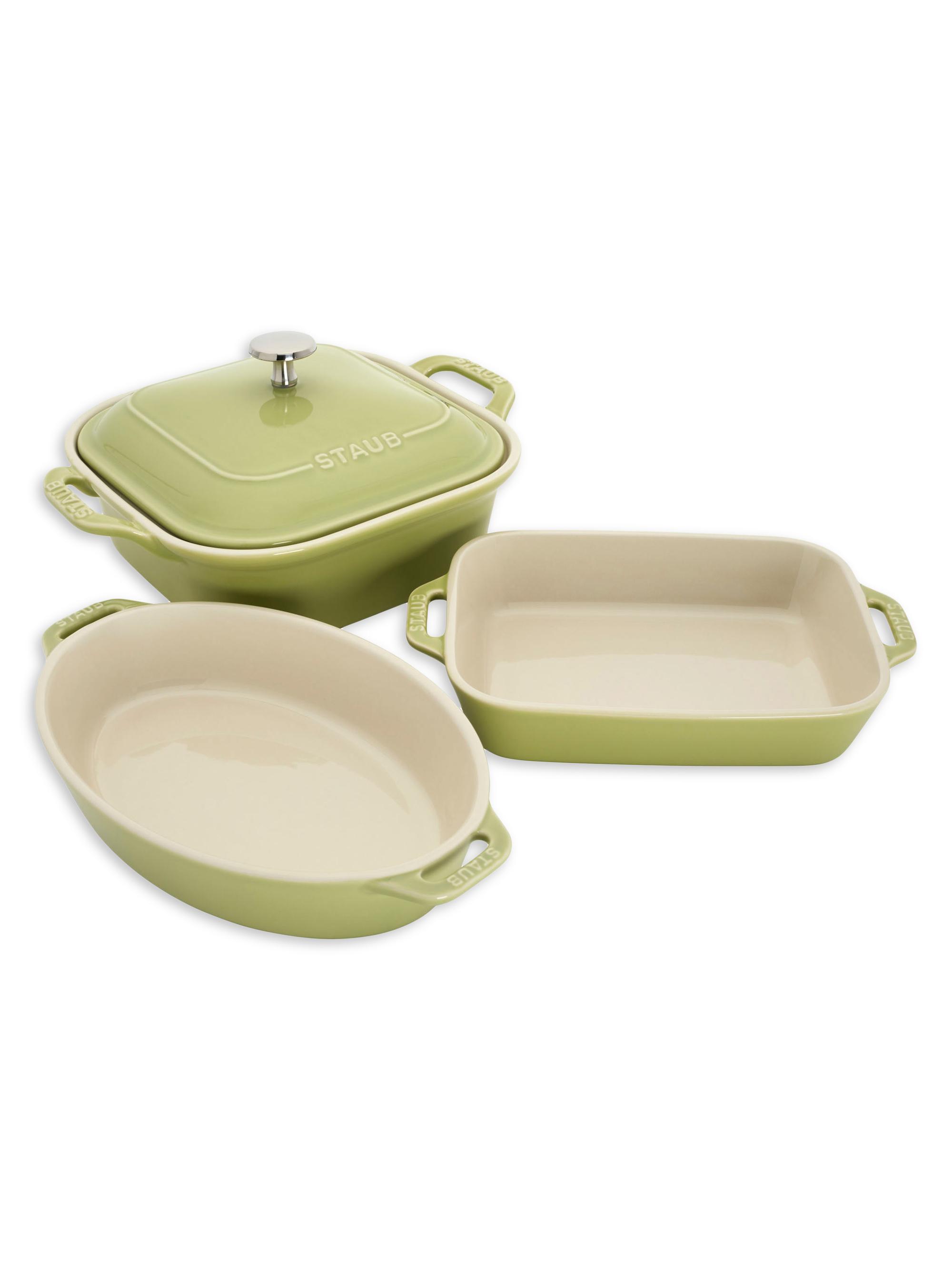 Staub Ceramic 4 Piece Baking Dish Set - Light Green