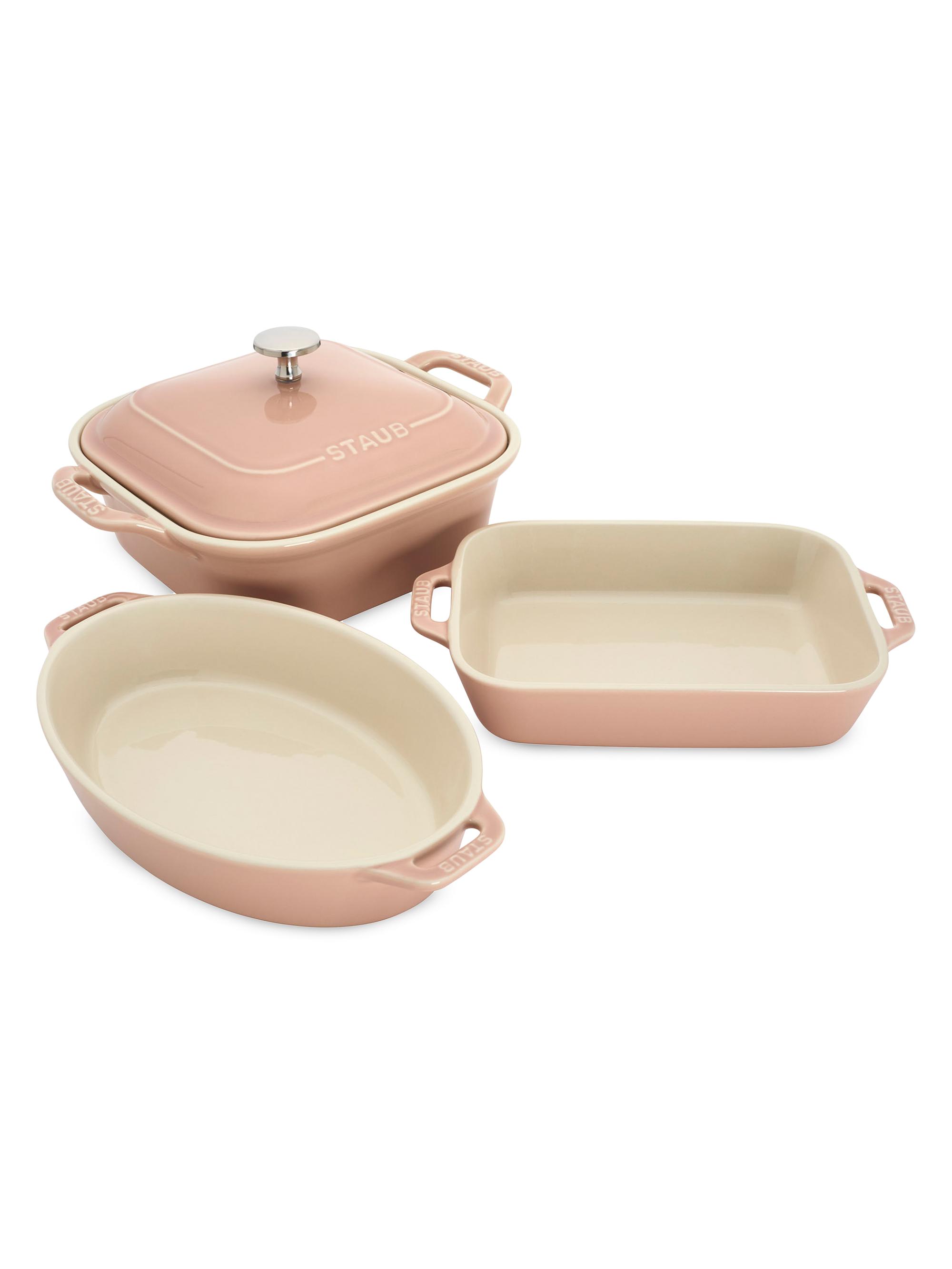 Staub Ceramic 4 Piece Baking Dish Set - Light Pink