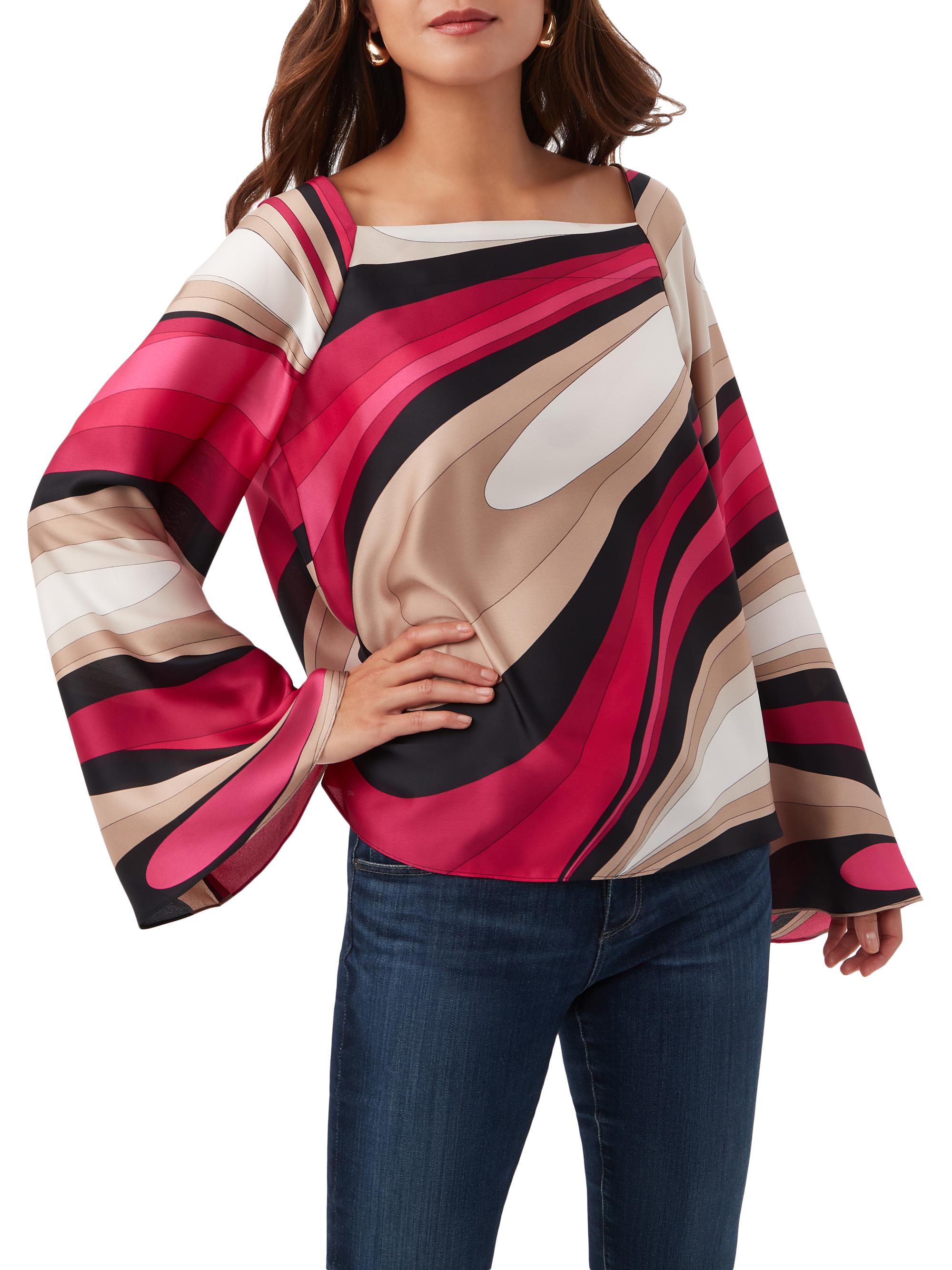 Trina Turk Women's Torie Printed Satin Top - Fairy Fuchsia Multi