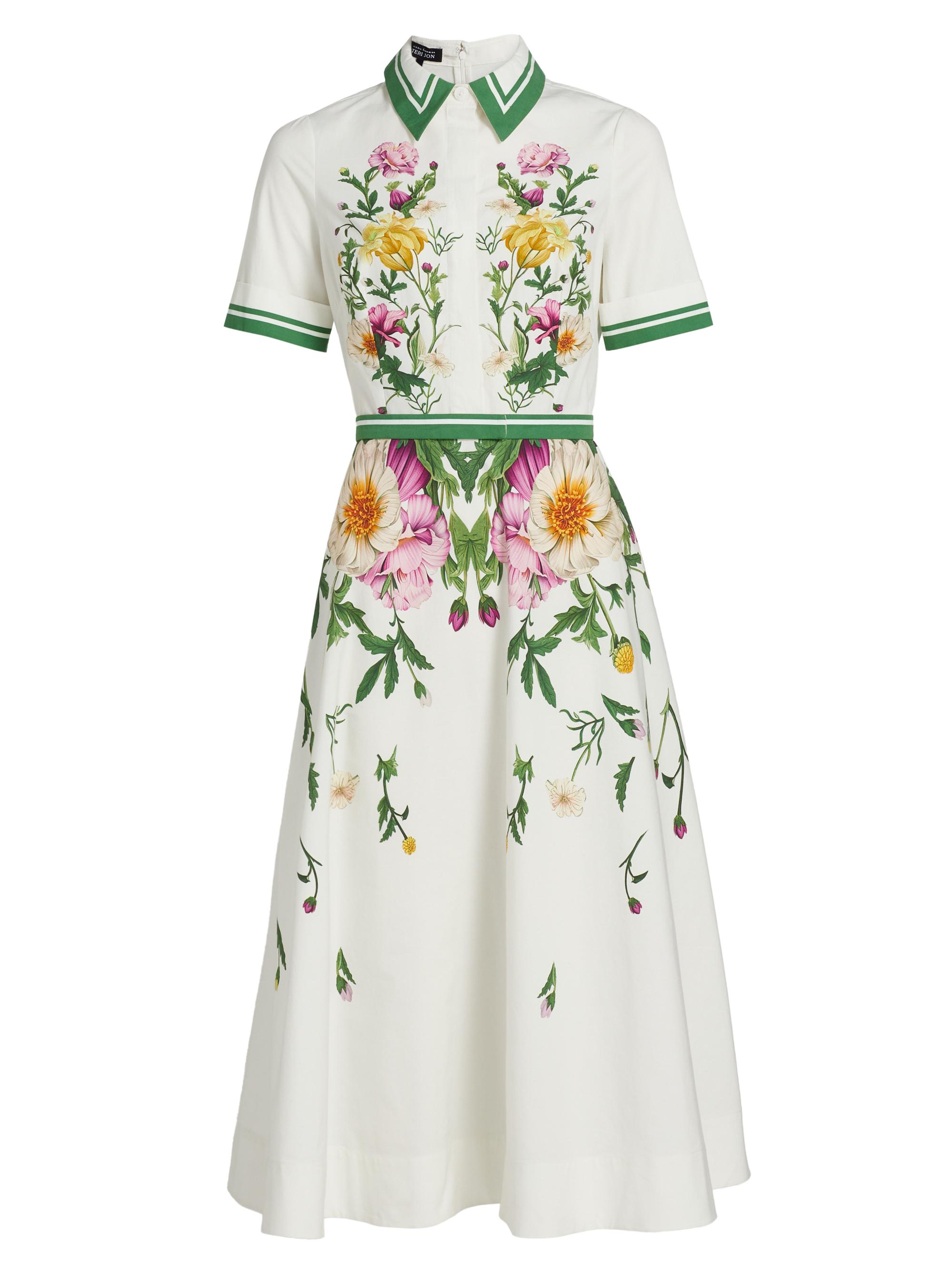 Teri Jon by Rickie Freeman Women's Floral Cotton Shirtdress -  Multi