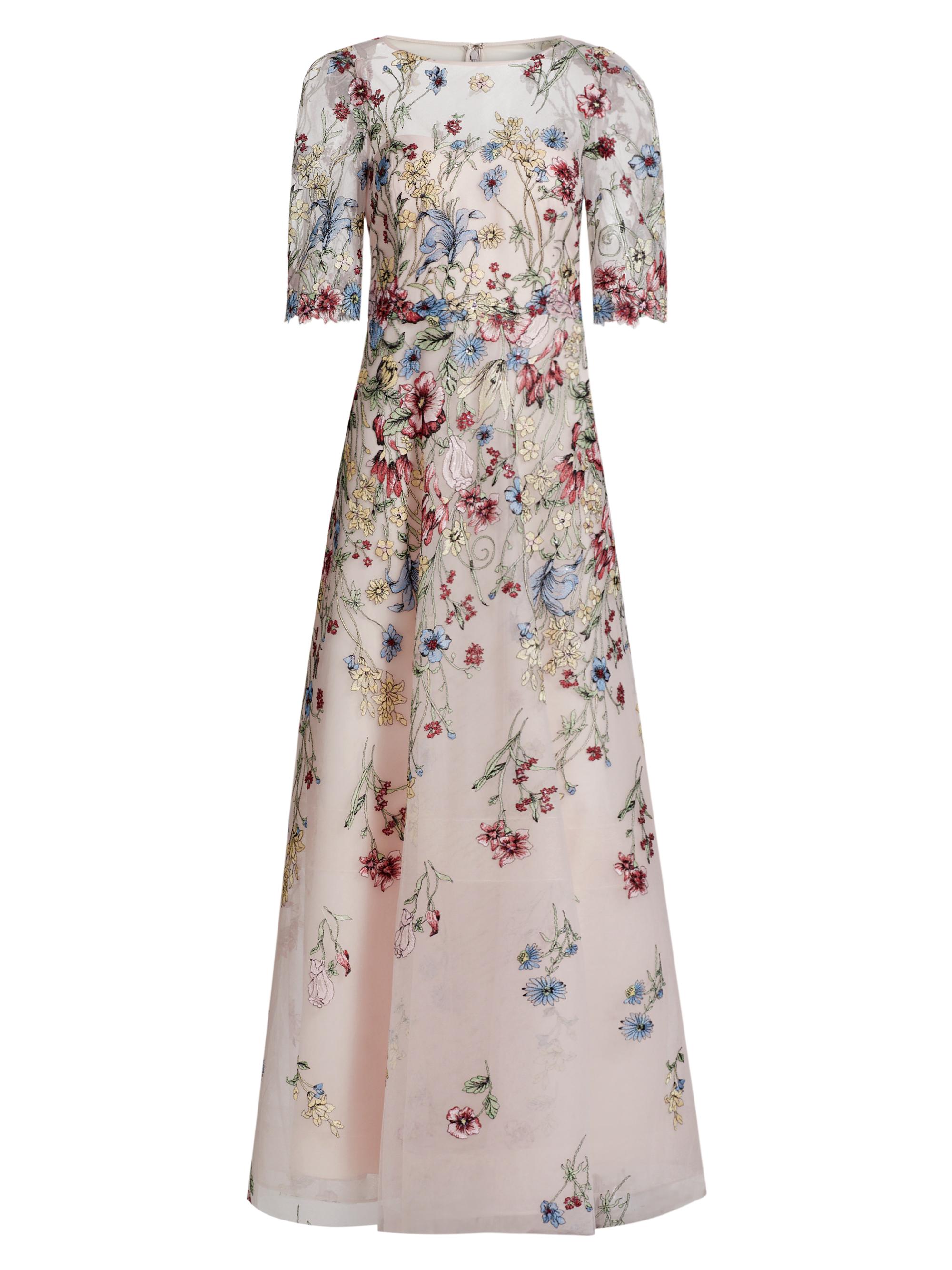 Teri Jon by Rickie Freeman Women's Floral-Embroidered Tulle A-Line Gown - Blush Multi
