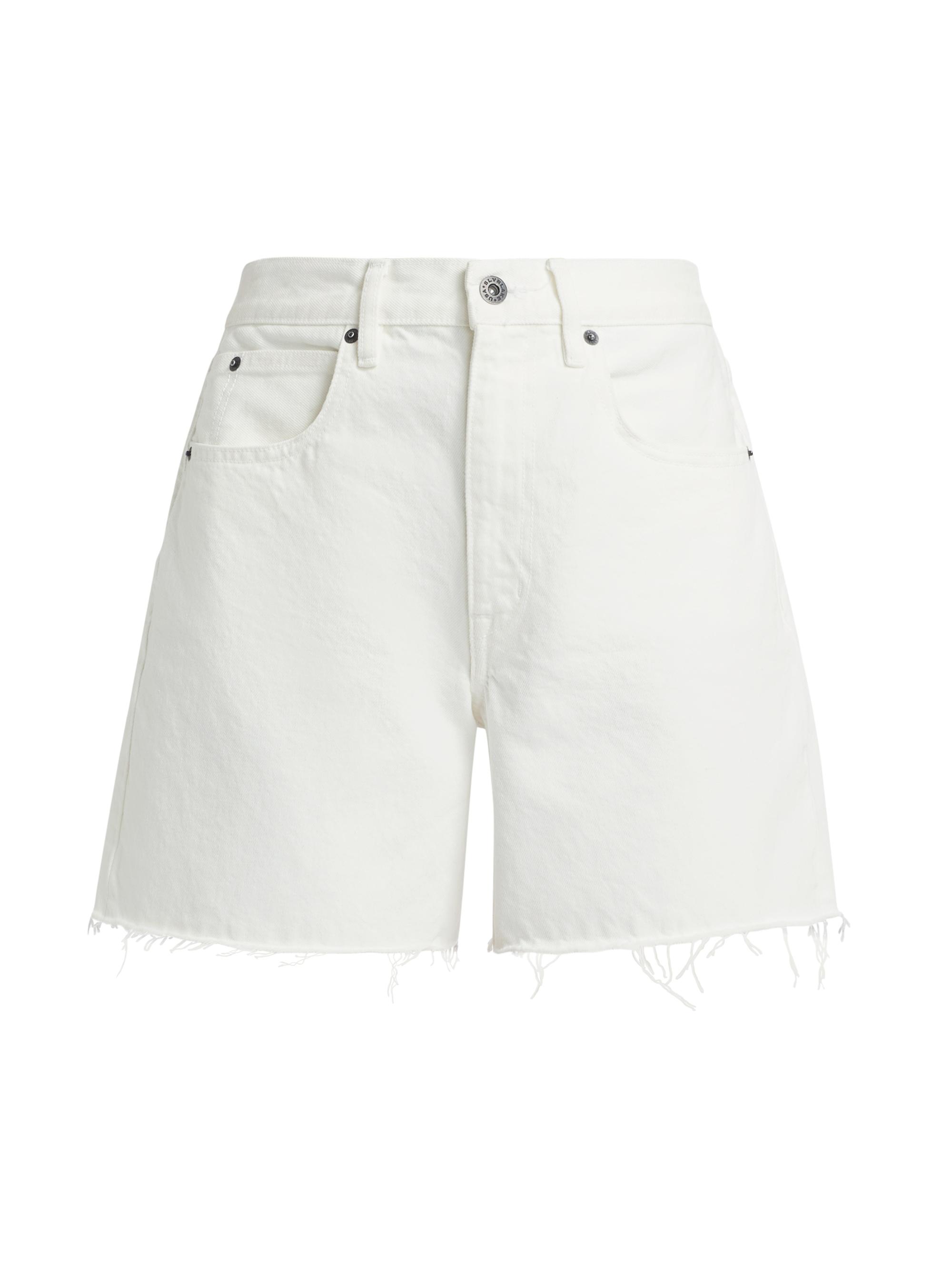SLVRLAKE Women's Sienna Cut-Off Denim Shorts - White
