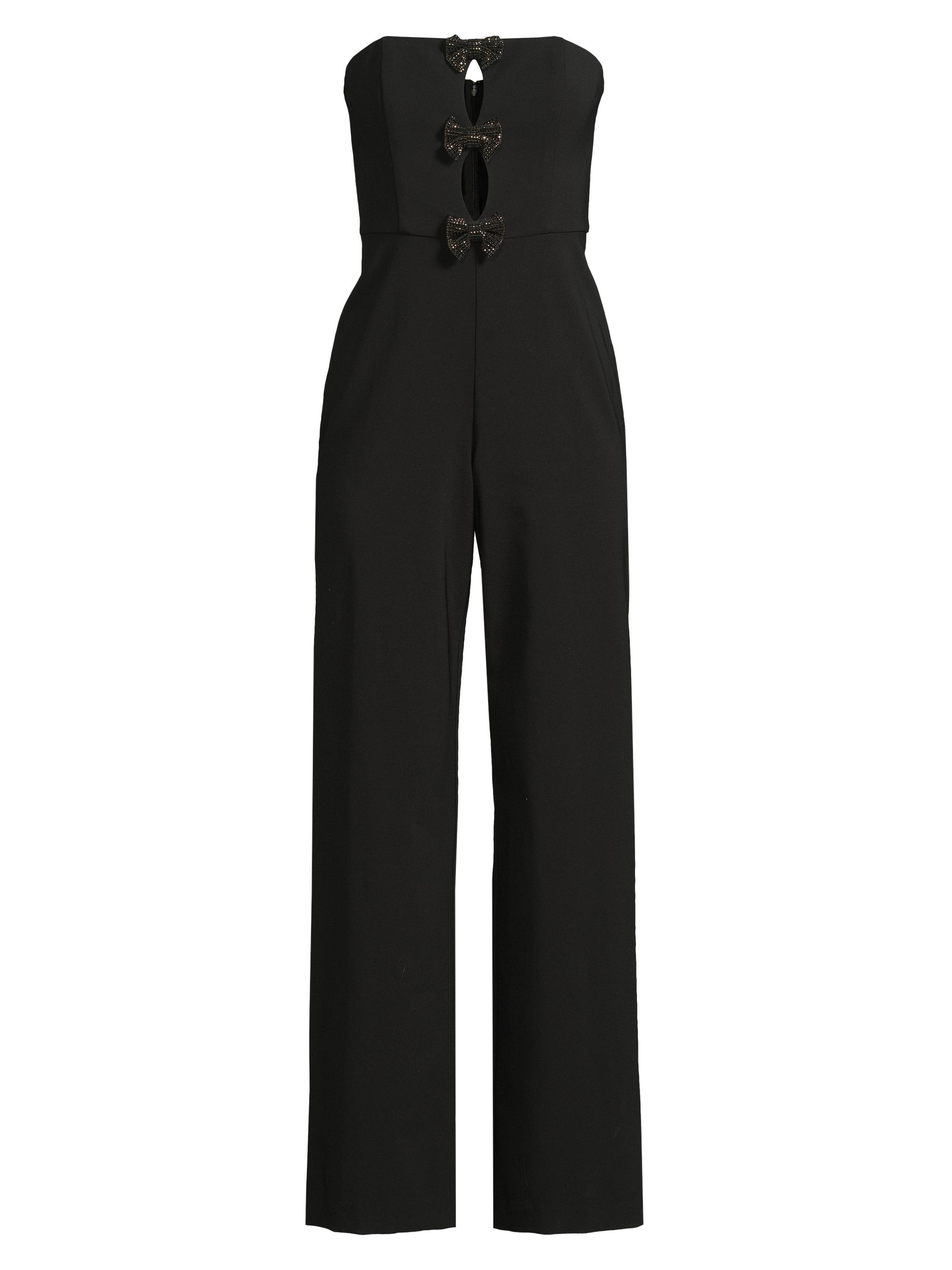 Liv Foster Women's Stretch Crepe Bow Keyhole Front Jumpsuit - Black