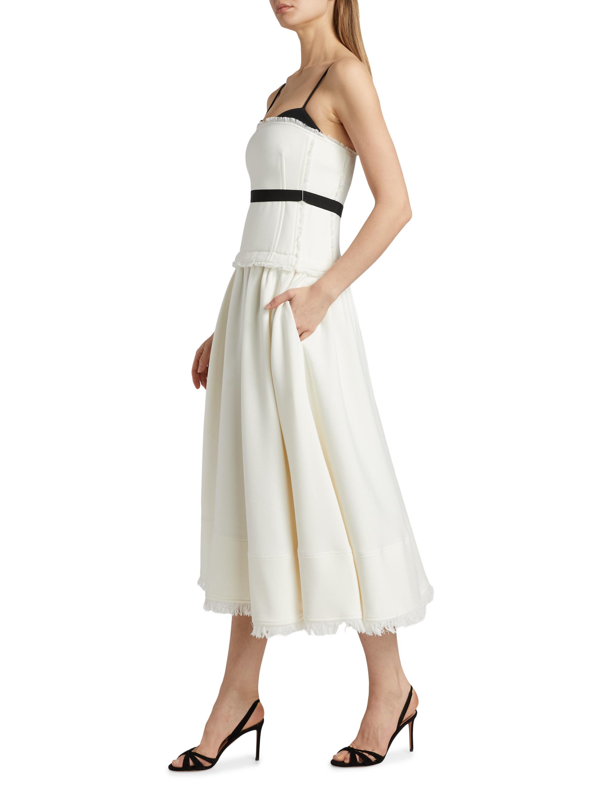 knee length dresses for ladies Valletta Bustier Midi Dress - White Multi