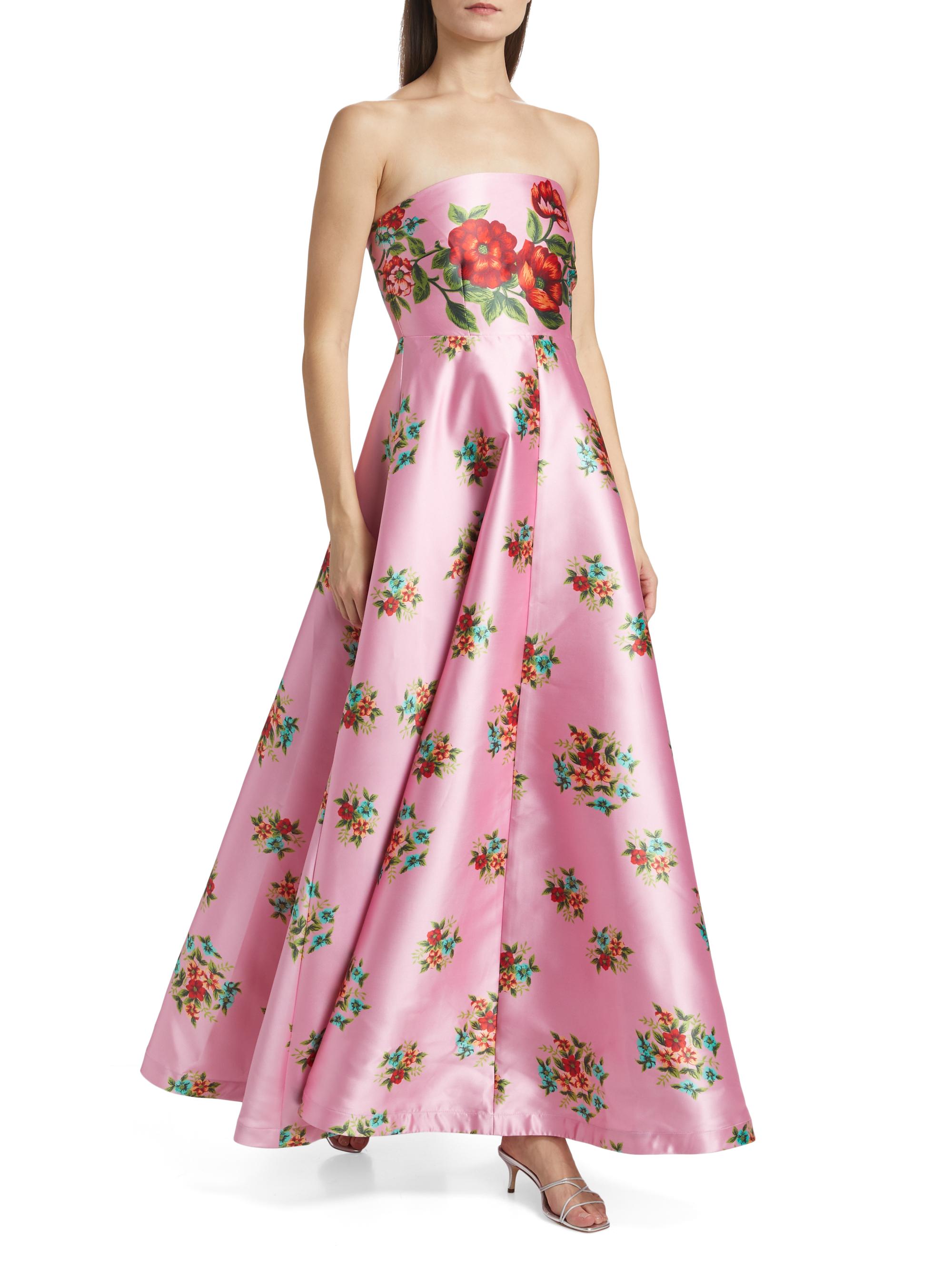 Aston Studio Audrey Floral Strapless Fit & Flare Maxi Dress | Saks