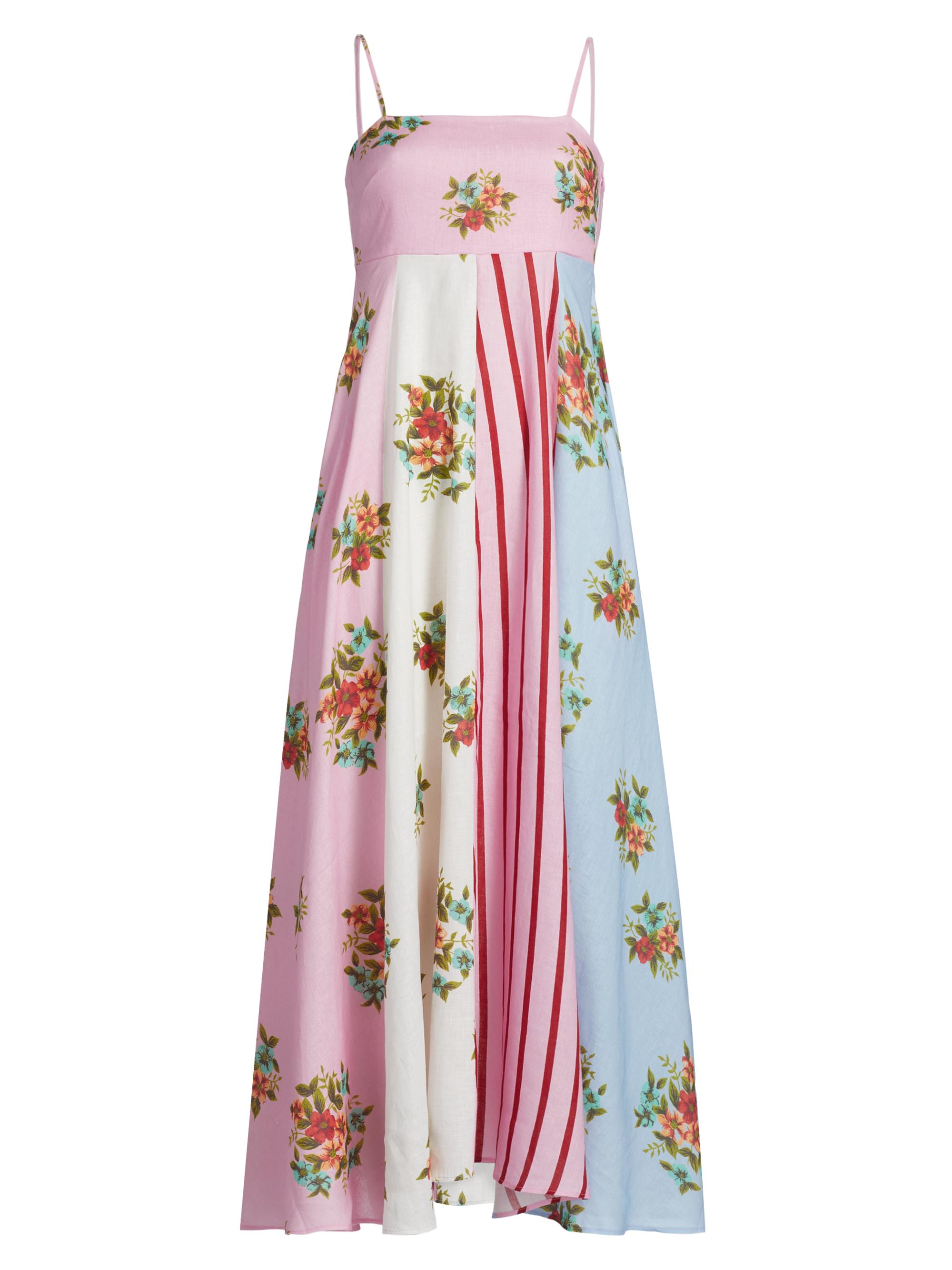 Aston Studio Women's Lucille Belted Floral Linen Shirtdress - Multi Bouquet