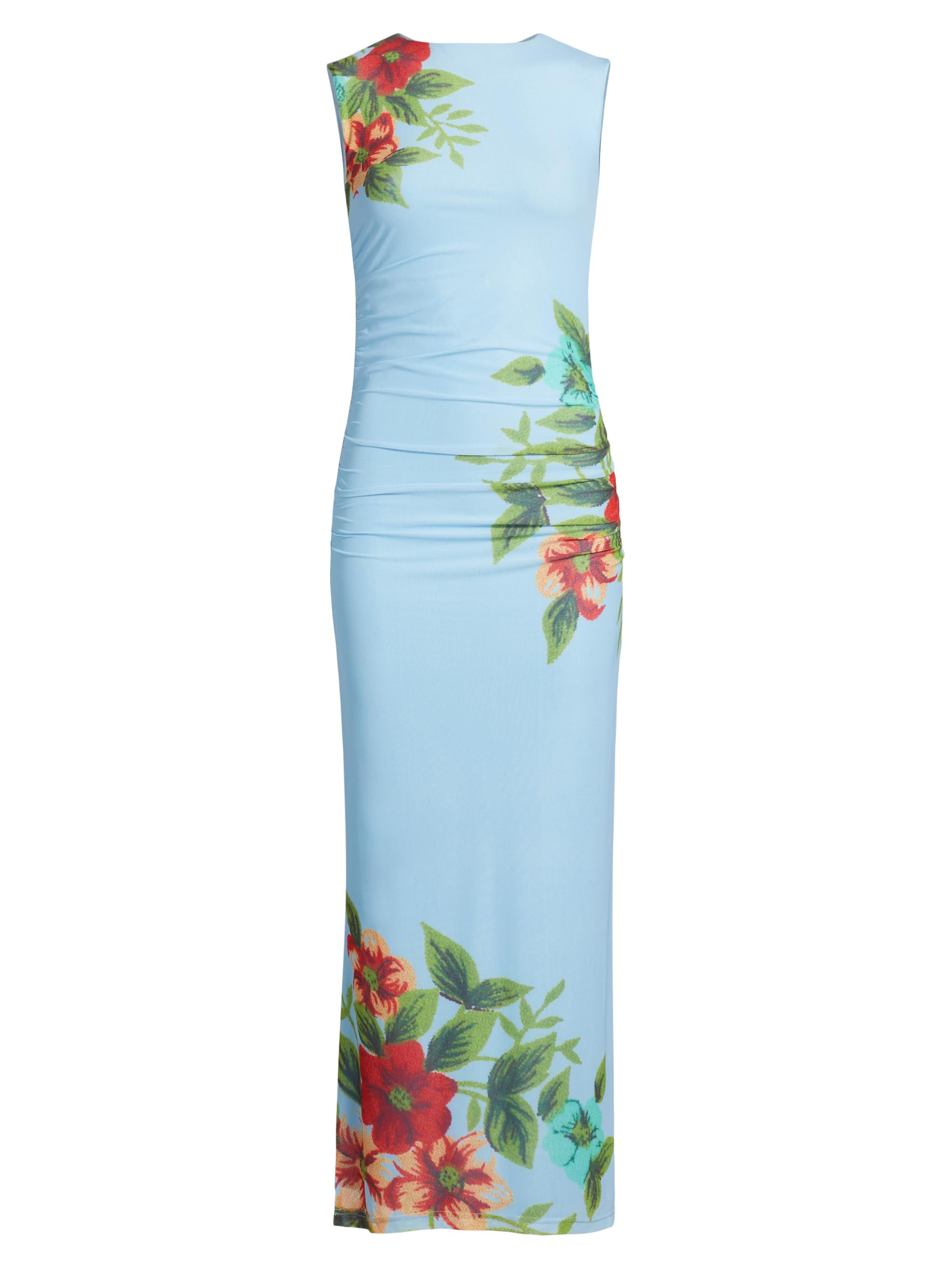 Aston Studio Women's Ariel Floral Ruched Maxi Dress - Pool Bouquet