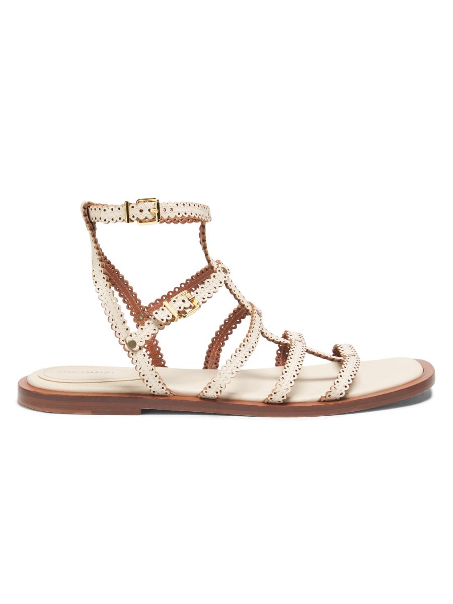 Zimmermann Women's Goldie Scalloped Leather Sandals In Brown