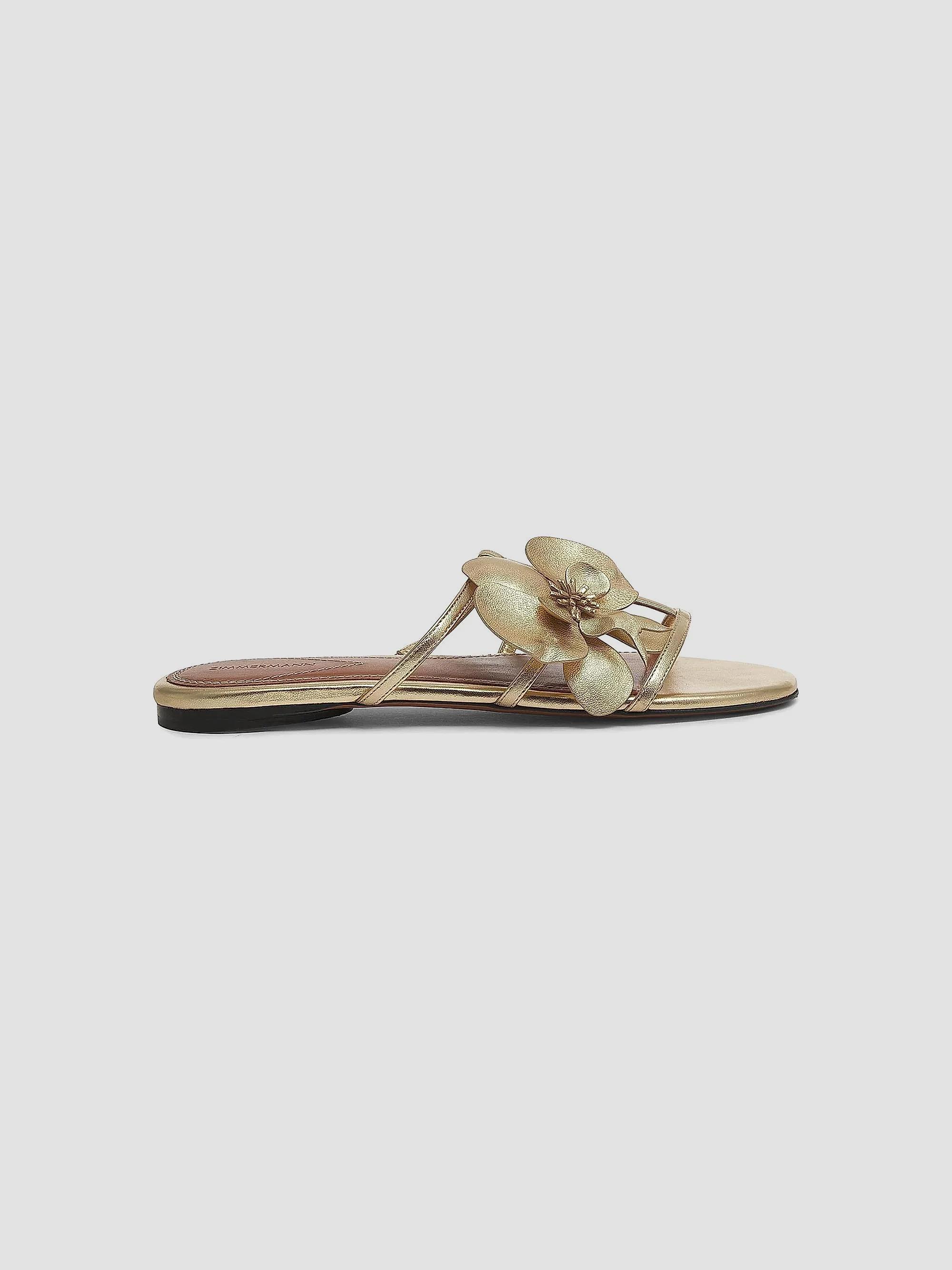 Zimmermann Orchid Metallic Leather Slide Sandals | Saks Fifth Avenue