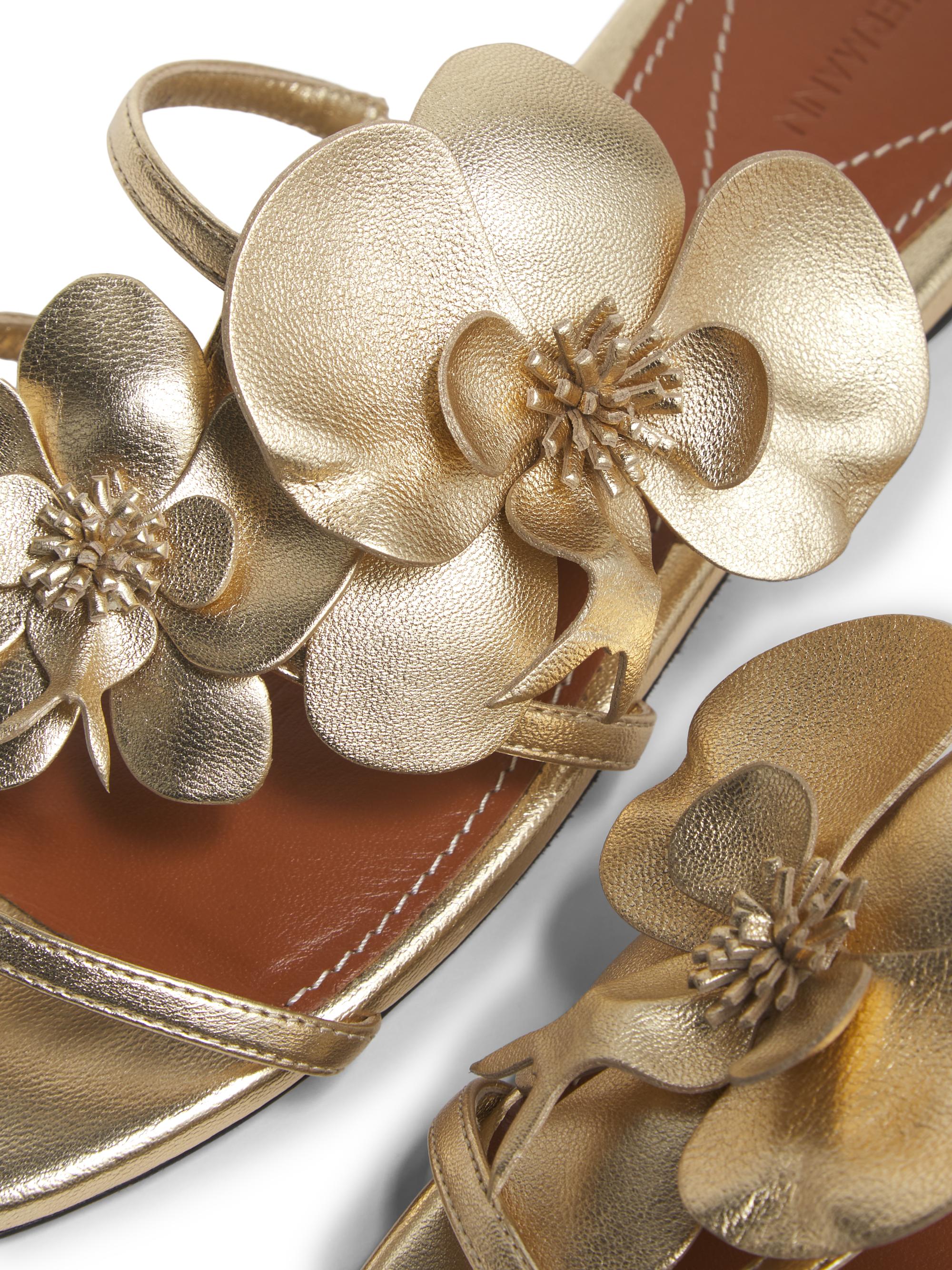 Zimmermann Orchid Metallic Leather Slide Sandals | Saks Fifth Avenue