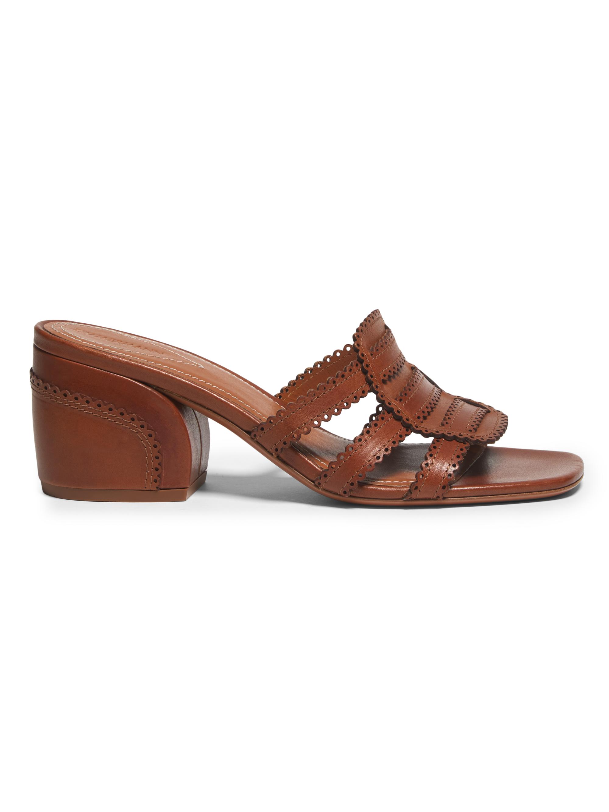 Zimmermann Women's Goldie 65MM Scalloped Leather Sandals - Pecan