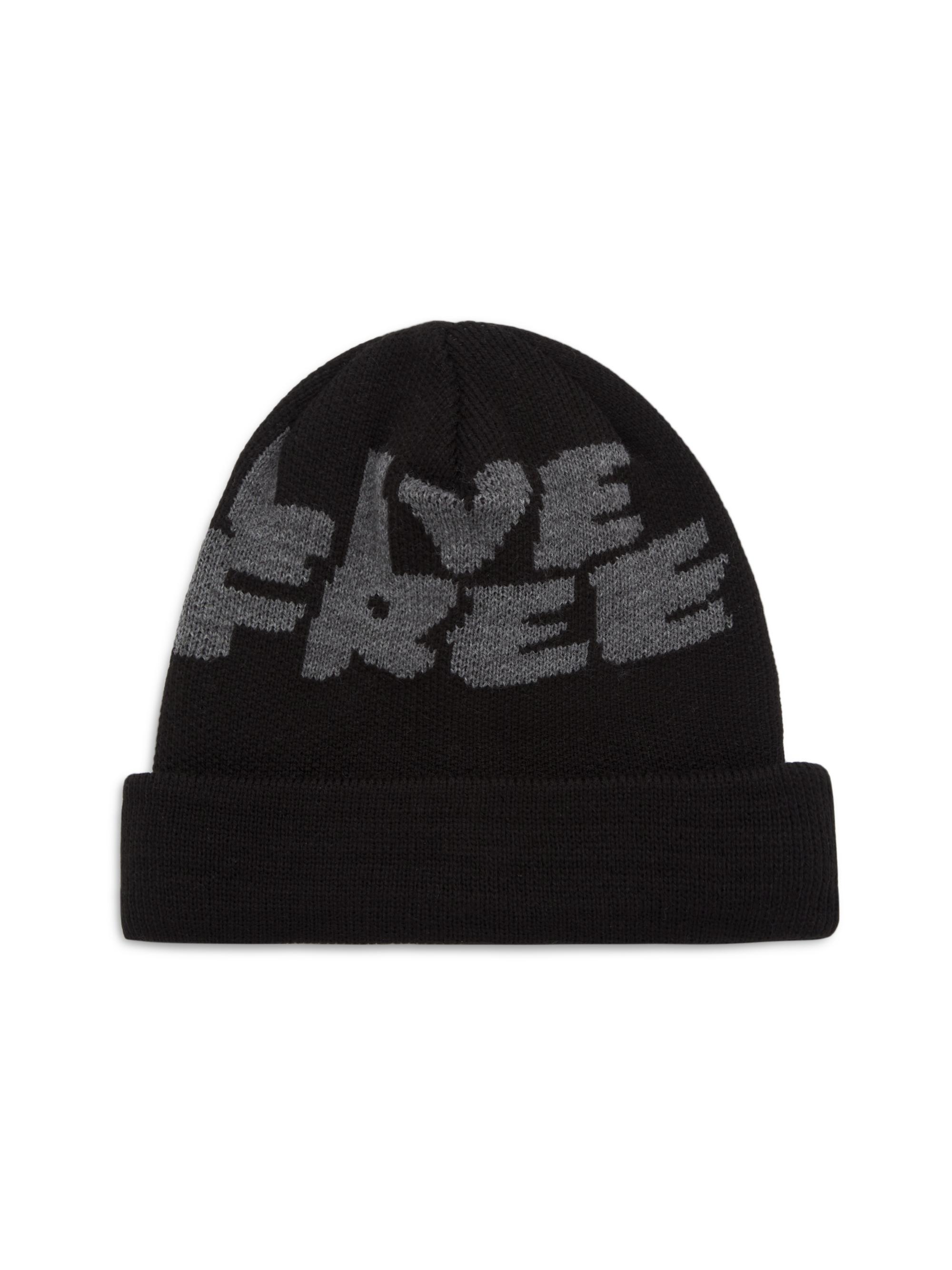 Comme des Garcons SHIRT Men's Live Free Jacquard Beanie - Black