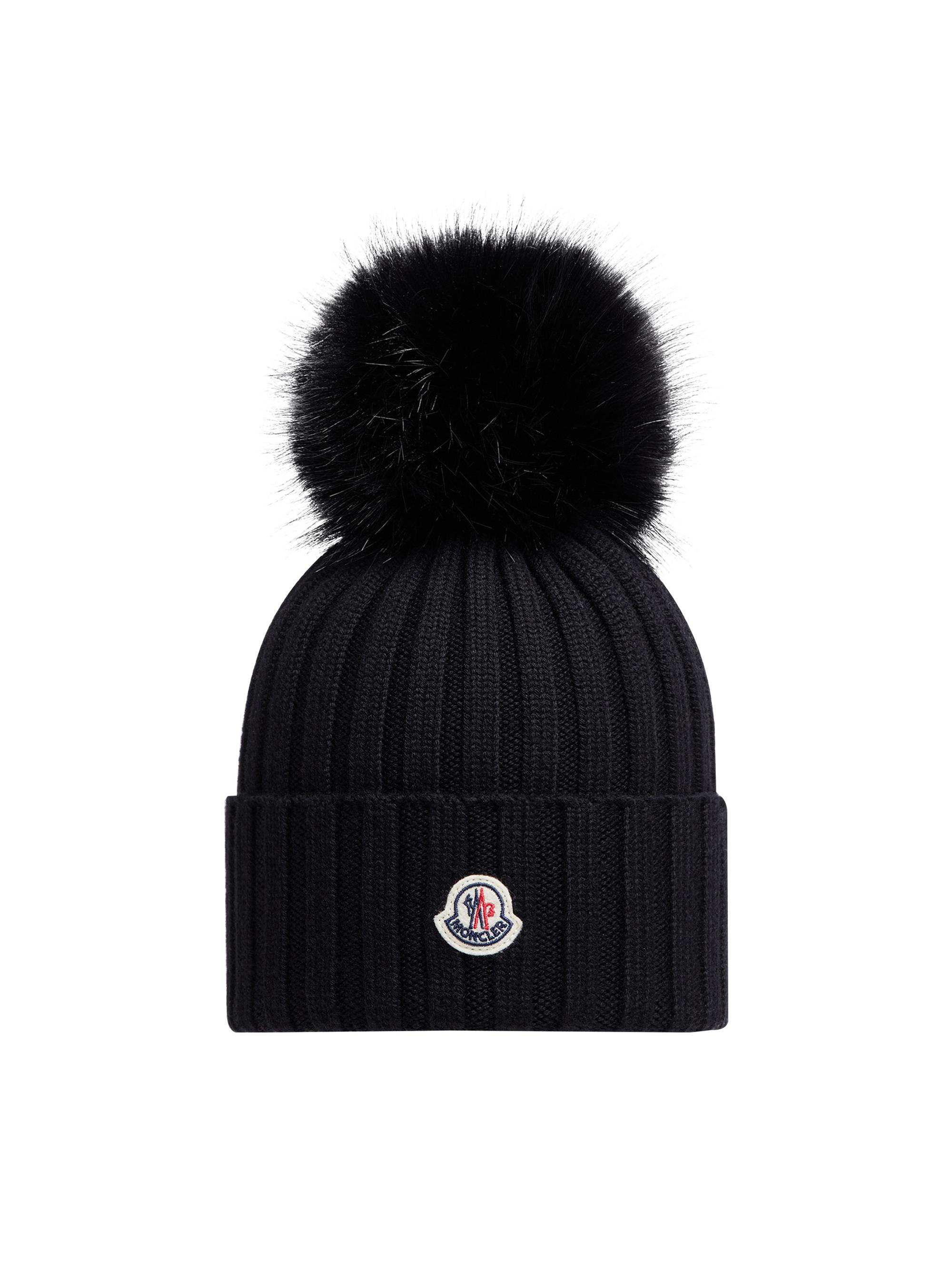 Moncler Women's Hat in Wool Beanie - Black