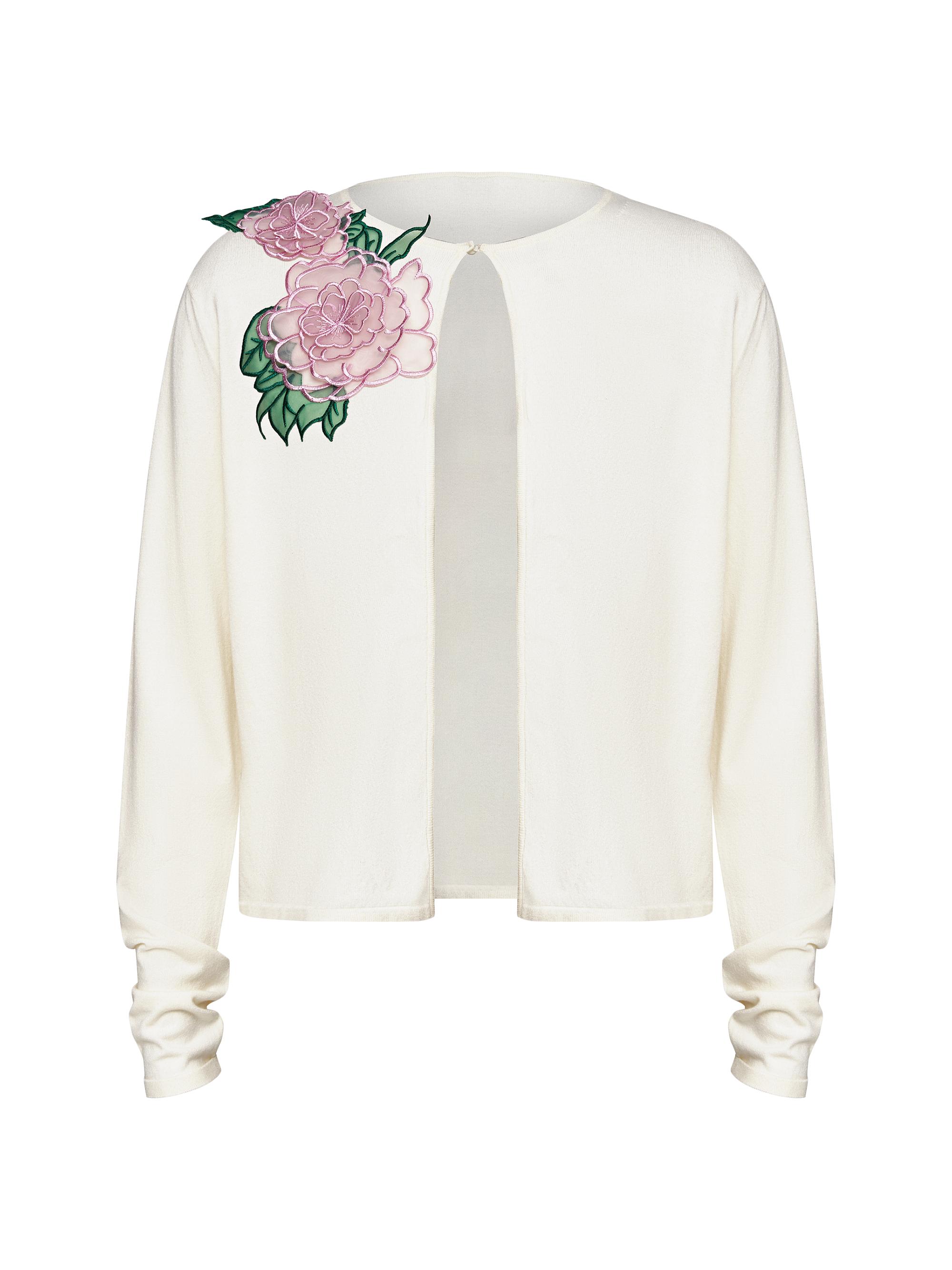 Kay Unger Women's Carson Floral Knit Cardigan -