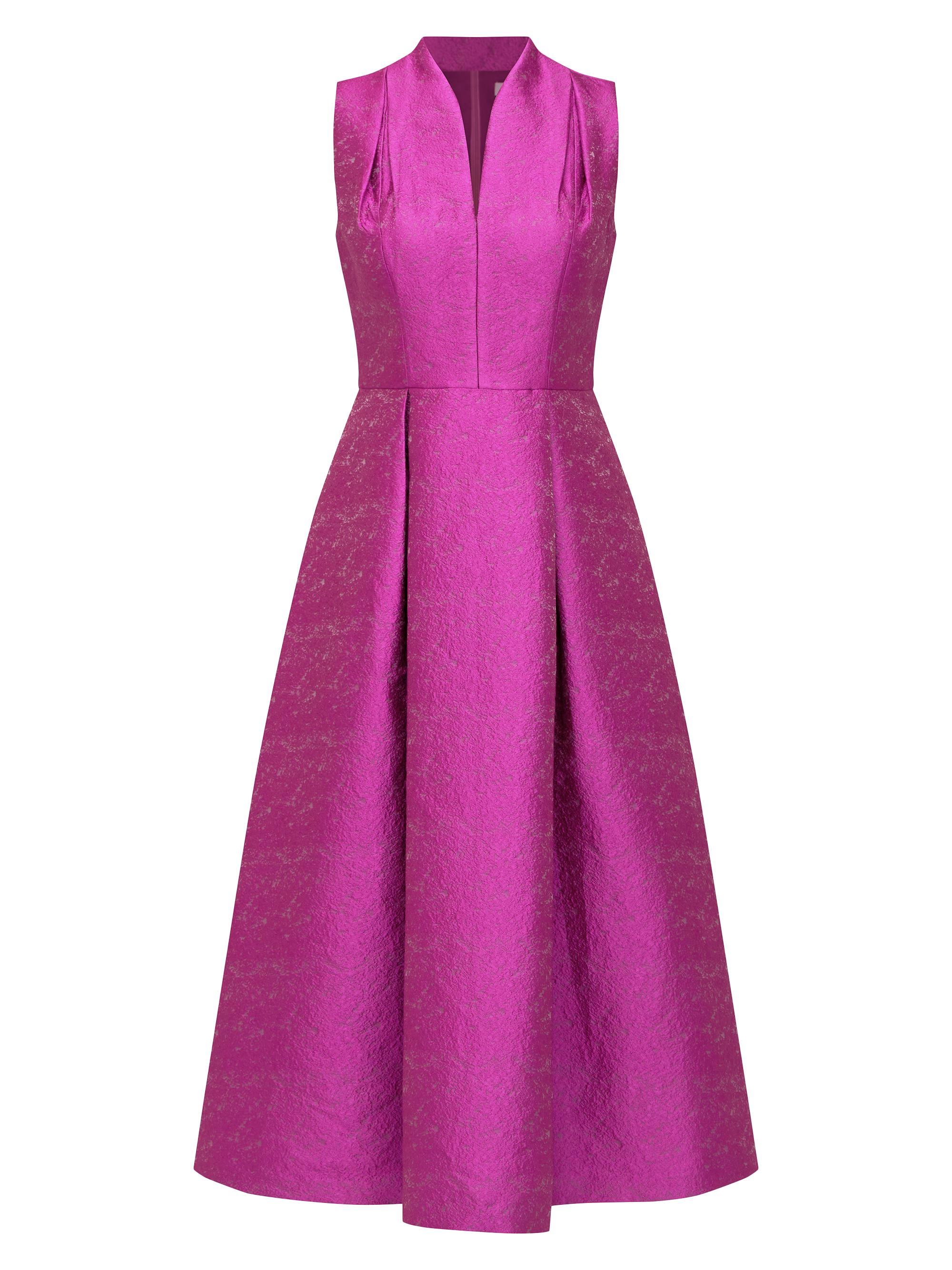 Kay Unger Women's Allegra Jacquard Midi-Dress - Cerise