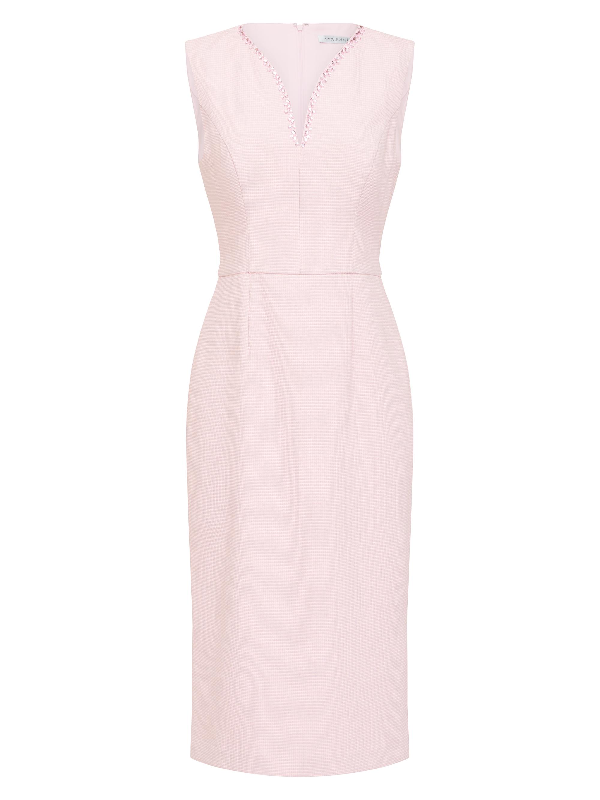 Kay Unger Women's Elliana Crystal-Embellished Stretch-Bouclé Midi-Dress - Light Lilac