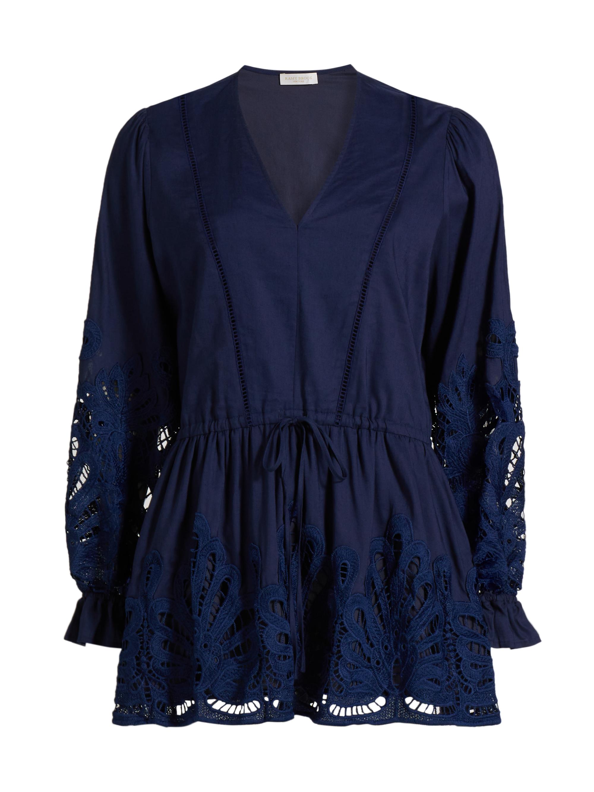 Ramy Brook Women's Ingrid Guipure Lace Minidress - Spring Navy Eyelet